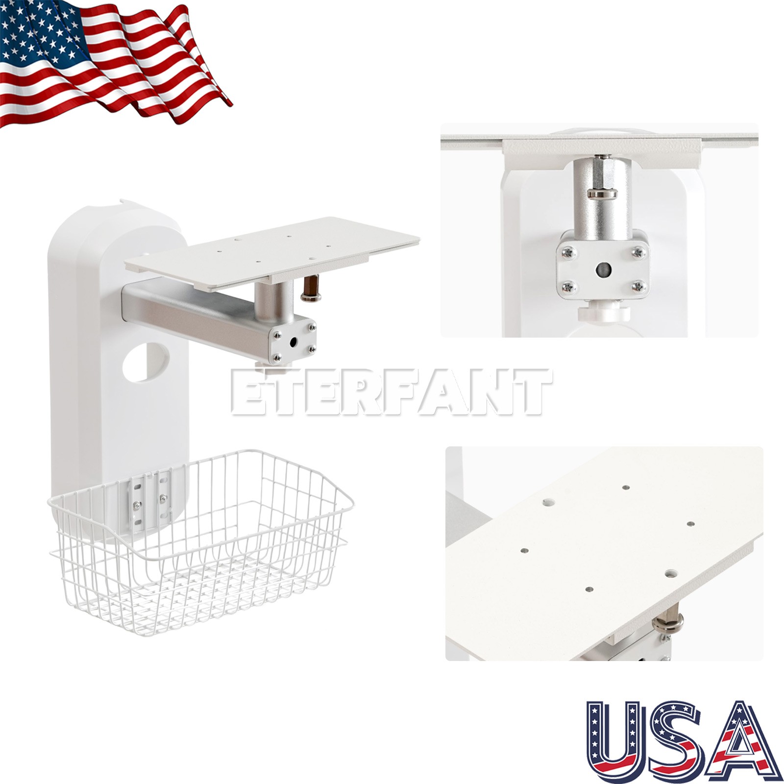 Wall Mounted Stands/Adjustable Mobile Medical Rolling Cart for Patient Monitor