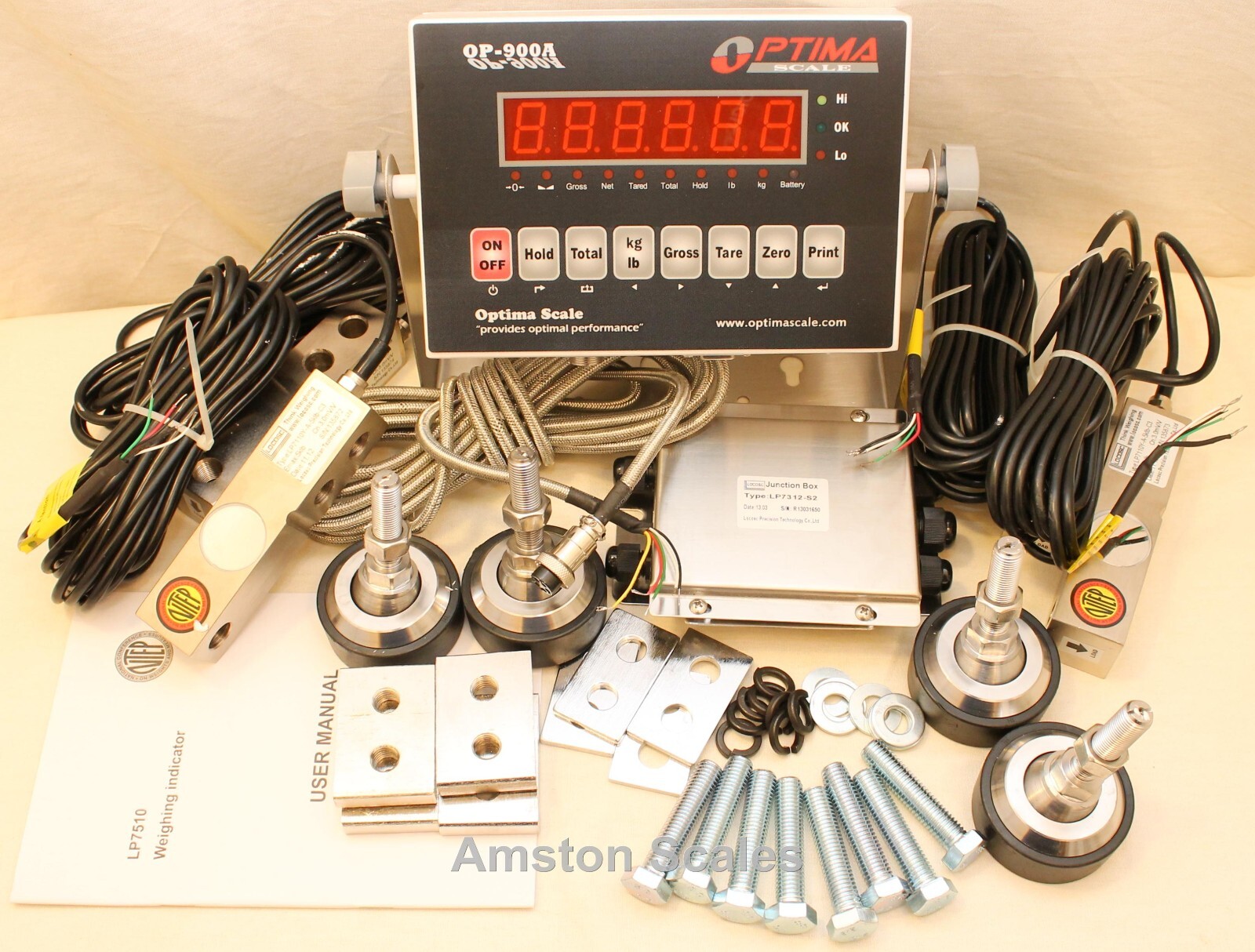 Scale kit 20000 LB NTEP Indicator Junction Box 4 Load Cell Hardware Floor Cattle