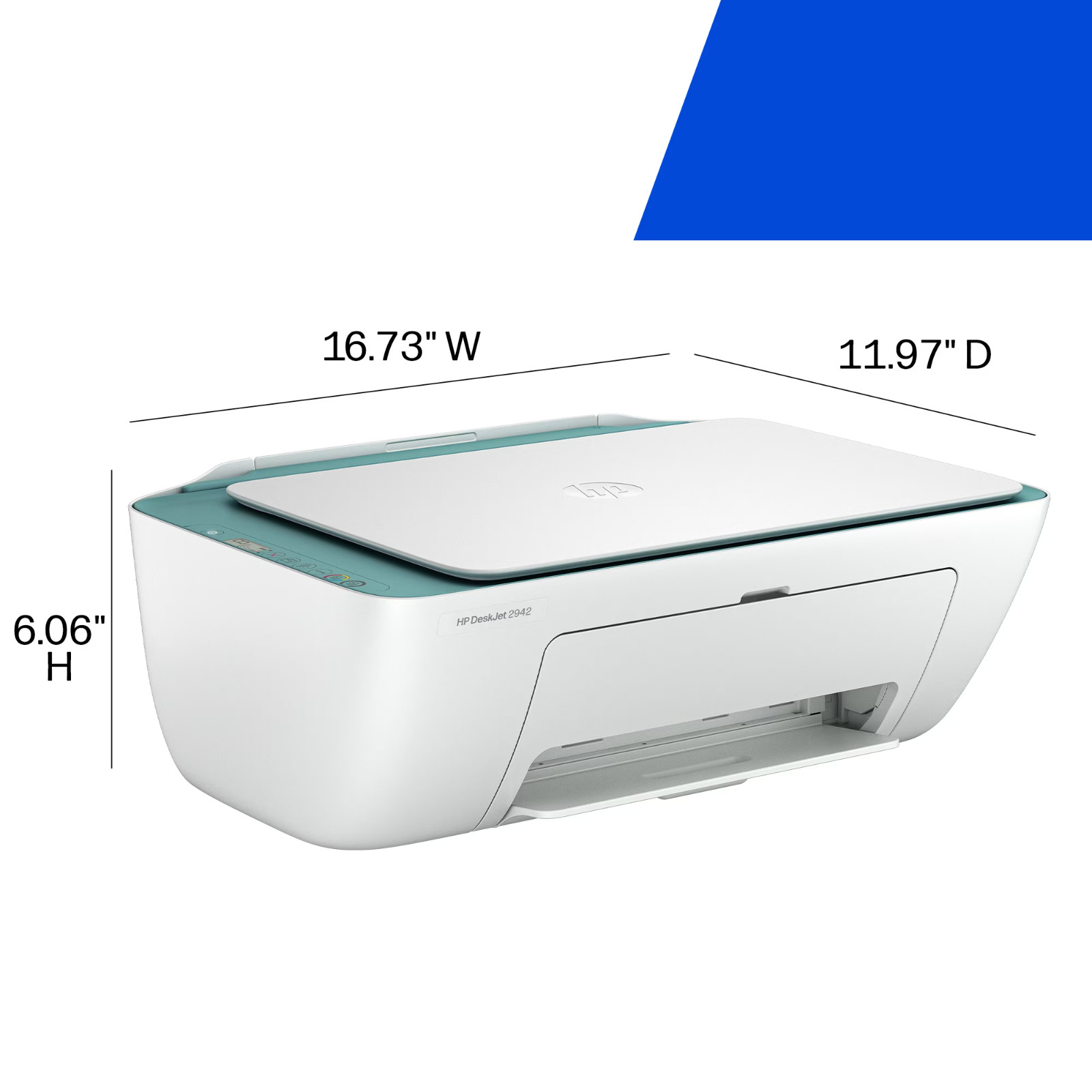 HP DeskJet 2942 Wireless Color Printer,6 Months Free Instant Ink, Bristol Blue