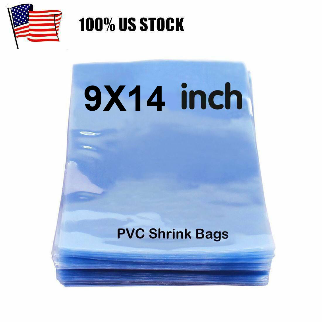 9″x14″ Clear Heat Shrink Wrap Bags PVC Film Gifts Bottles Candles Packing USA