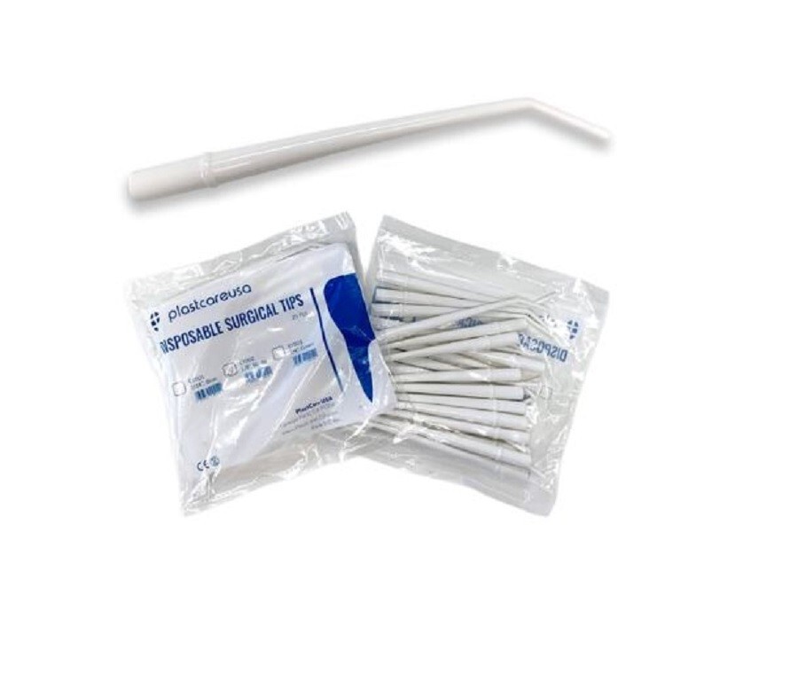 Surgical Aspirator Tips White Medium 1/8″ Dental Suction Saliva 25 pcs