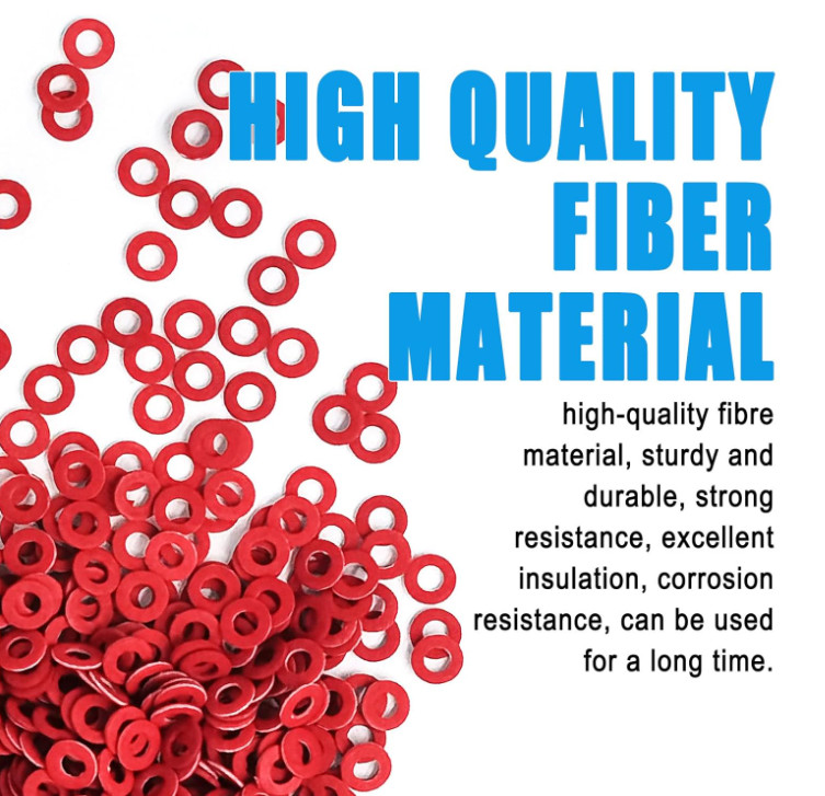 Metric M2 M2.5 M3 M3.5 M4 M5 M6 M8 Red fiber flat washers Insulation