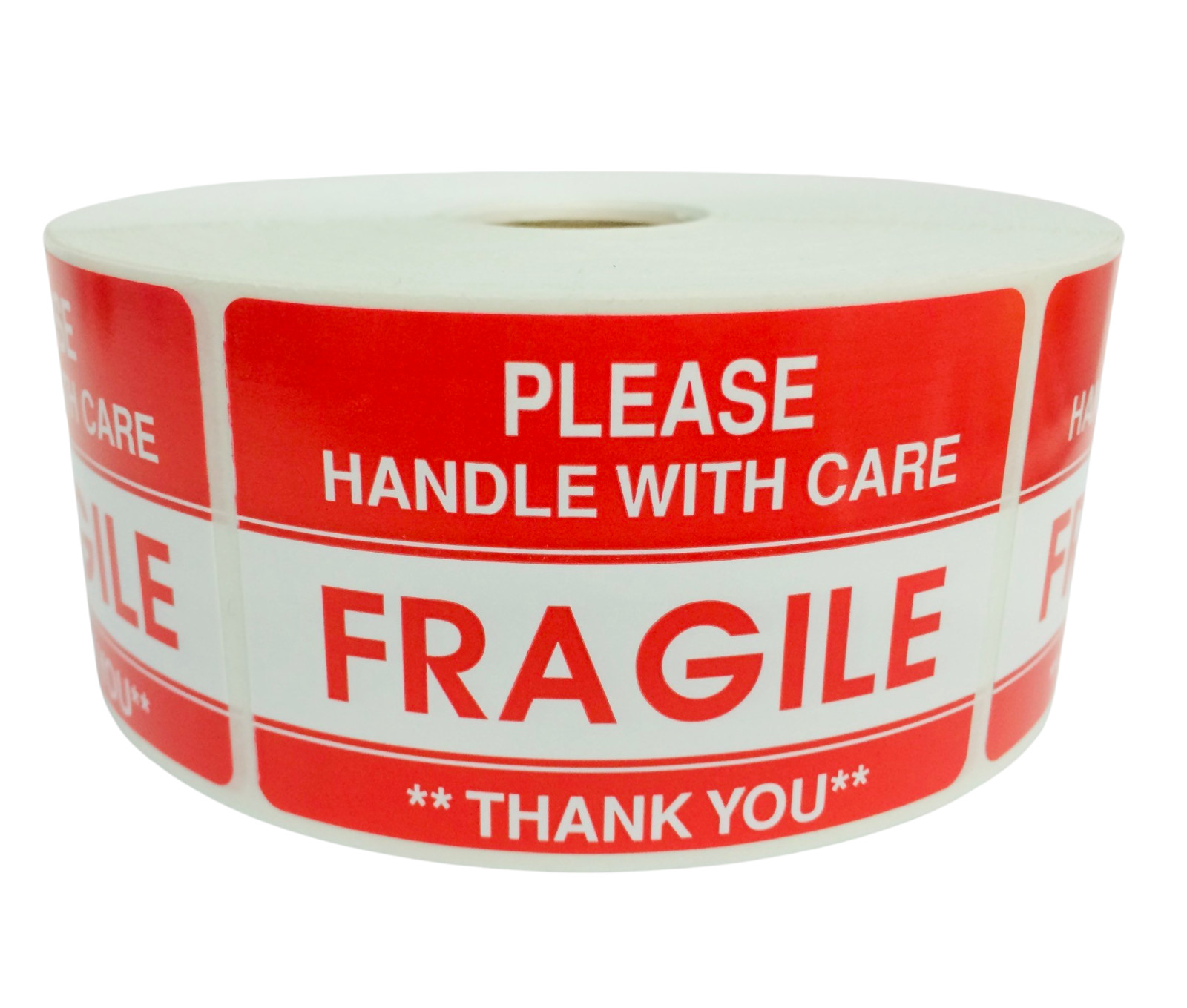 2×3, PLEASE HANDLE WITH CARE/FRAGILE/THANK YOU, 500 labels per roll, 1-60 Rolls
