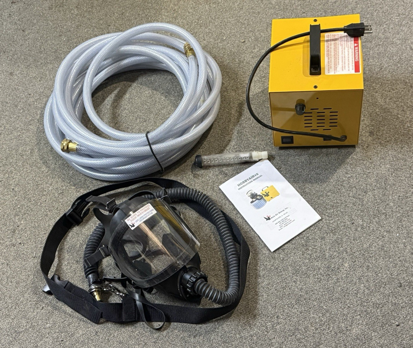 Air Hobby Fresh Air Supplied Respirator System Kit Full Face Mask M w/ Hose