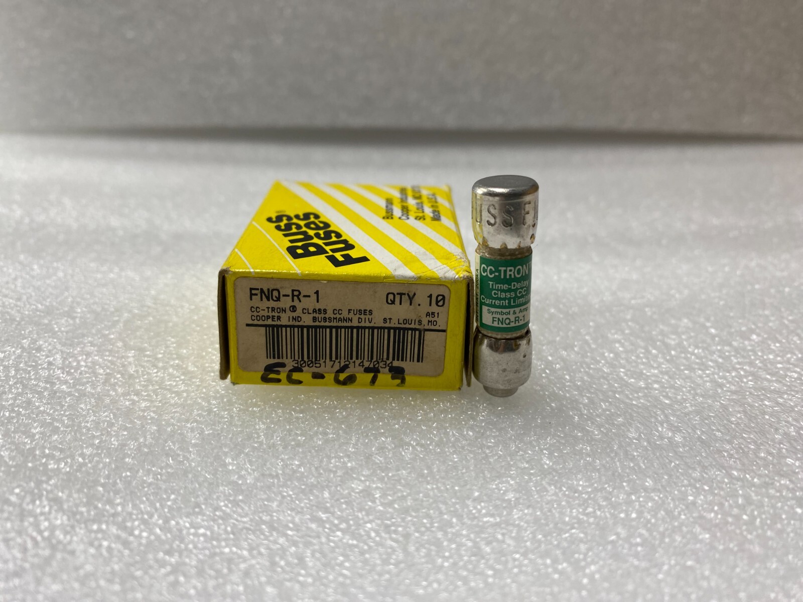 New Lot Bussmann FNQ-R 1 Amp Fuses Class CC 600 Volts NIB