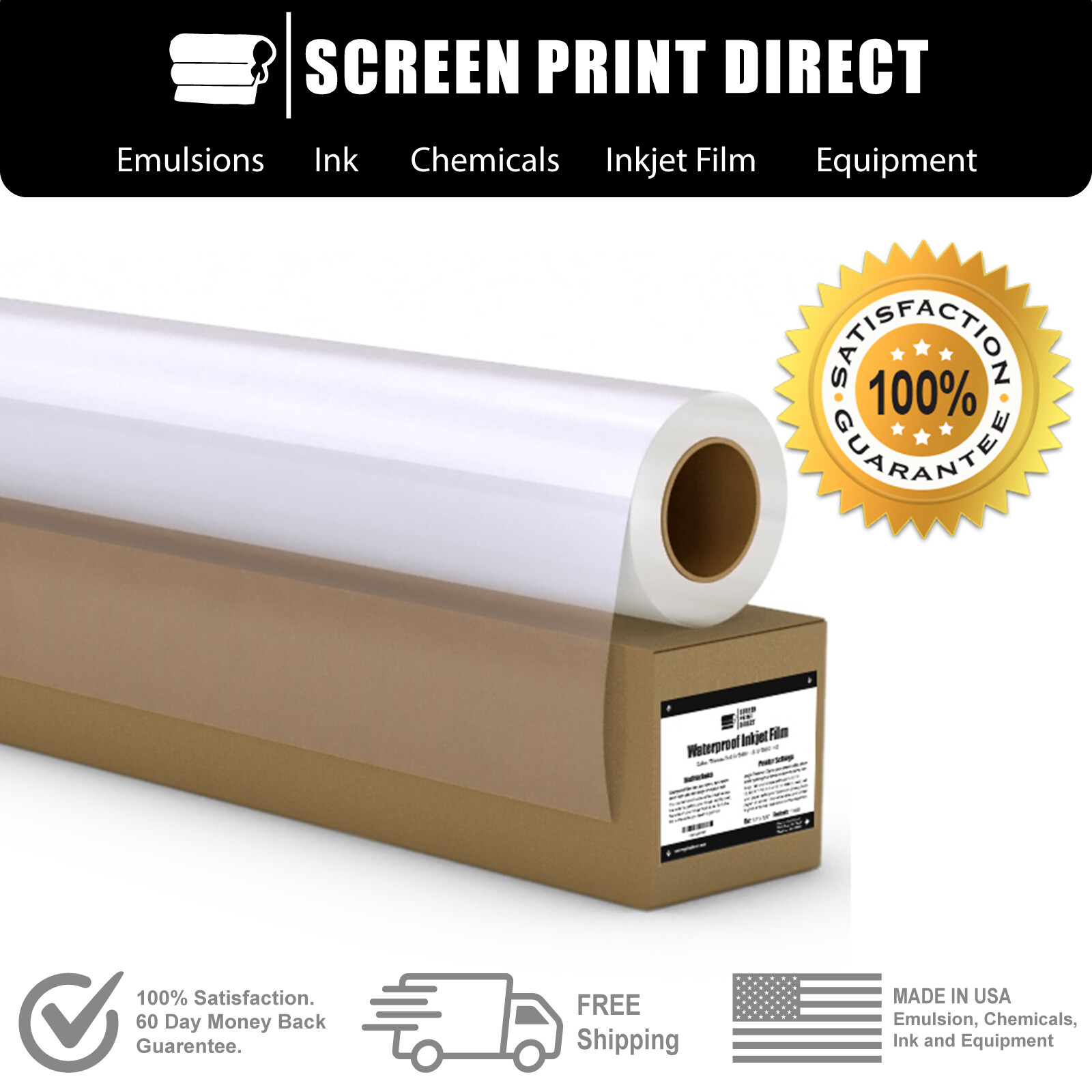 Waterproof Inkjet Transparency Film Screen Printing – ALL SIZES – 1 Roll – 5 MIL