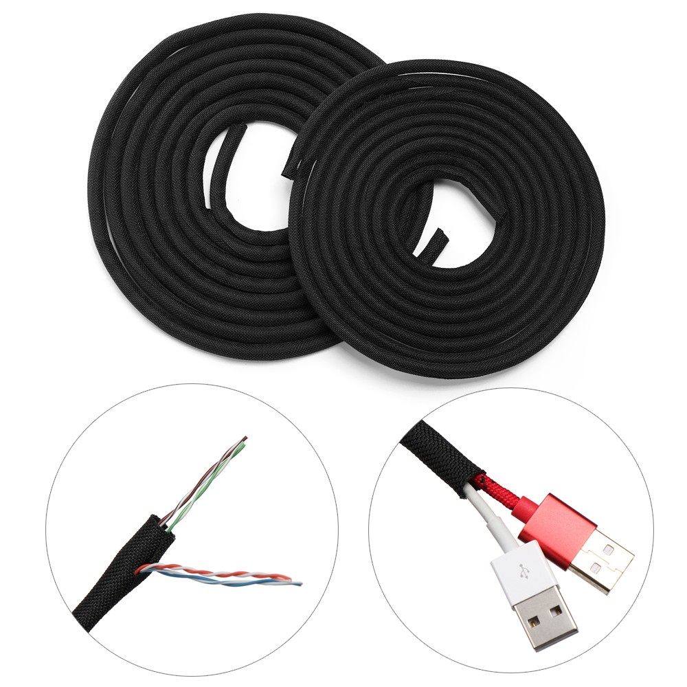 Split Braided Cable Sleeve Nylon Self Wrap Wire Loom Cord Management Protector