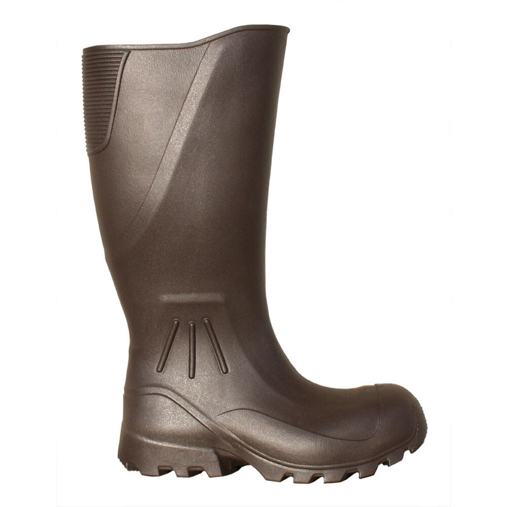 BROWN WATERPROOF PROTECTIVE RAIN WORK BOOTS Hunting Fishing Farming Garden Mud