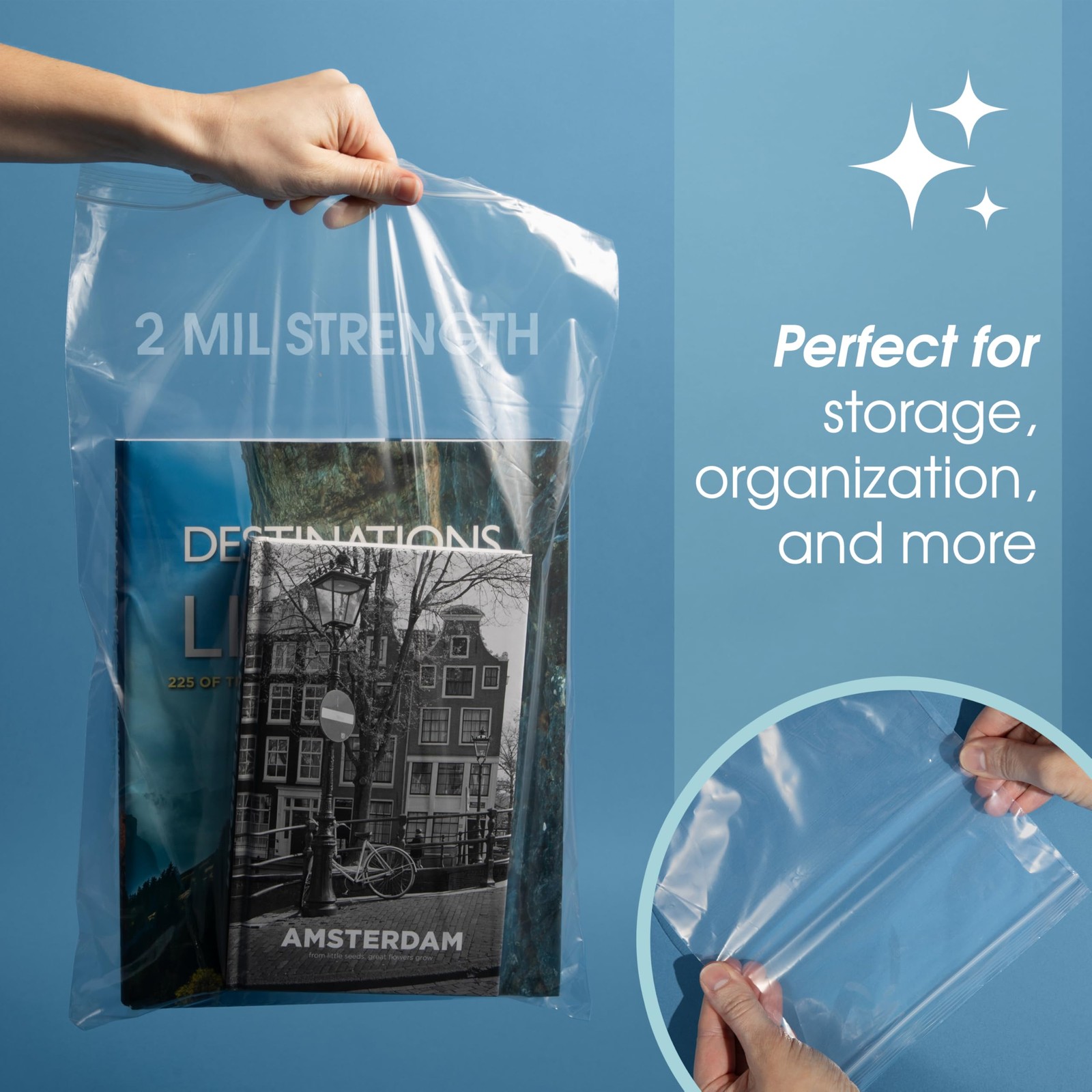 – 4” X 6” (1000 Count) 2 Mil Clear Reclosable Zip Plastic Poly Bags with Rese…
