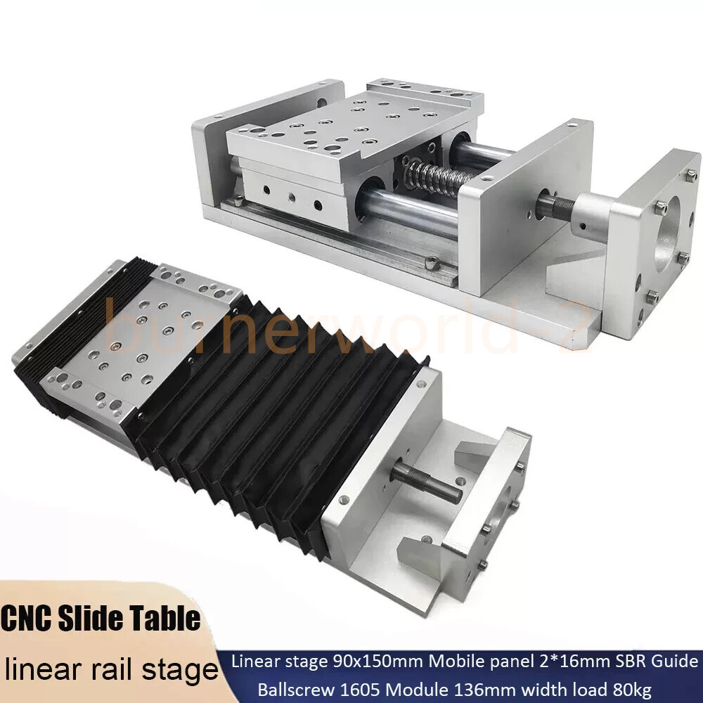 100-1000mm Linear Rail Sliding Table Cross Slide Module SBR Guide Rail SFU1605