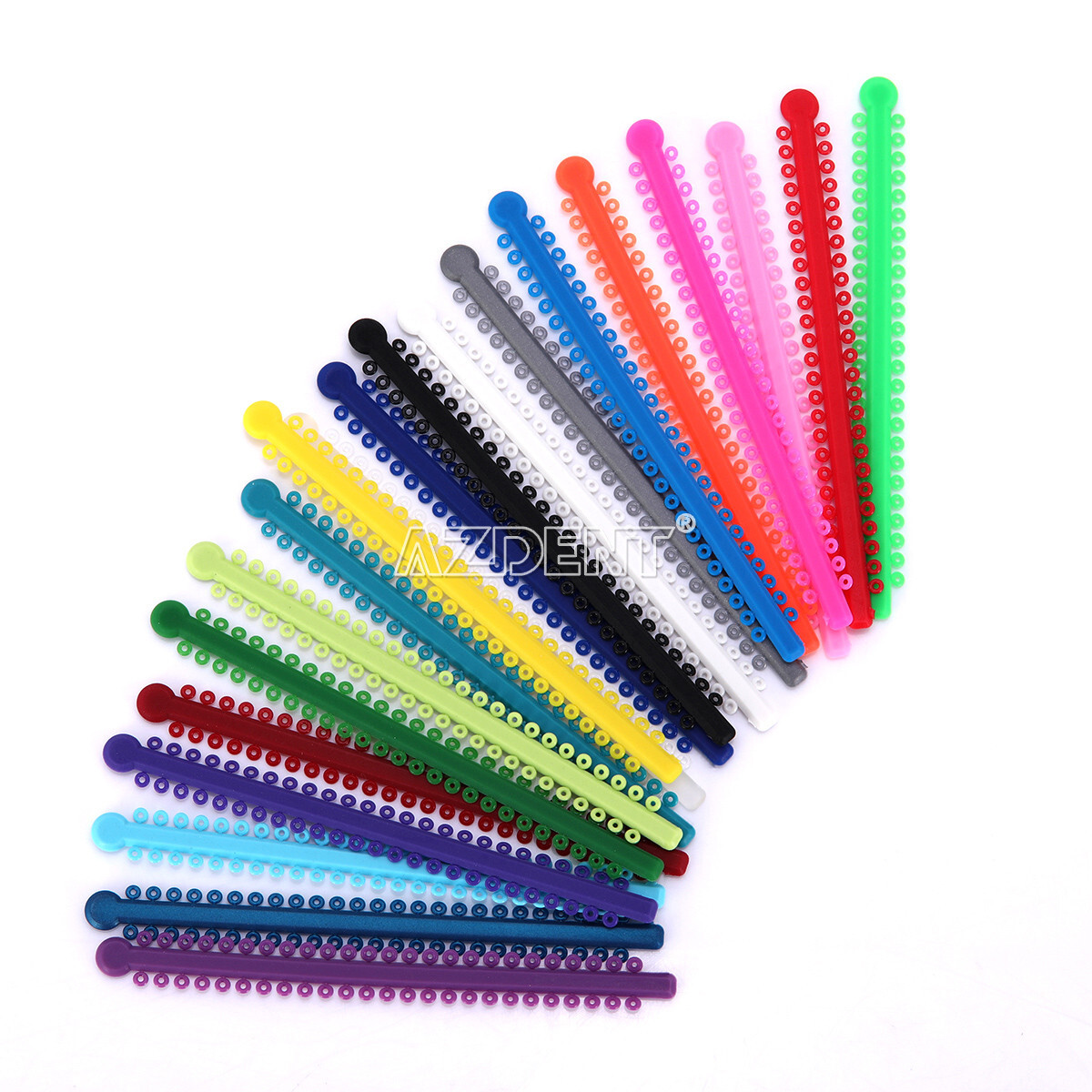 AZDENT Dental Ortho Ligature Ties Elastic Rubber Bands 1000Pcs/Bag 23 Colours