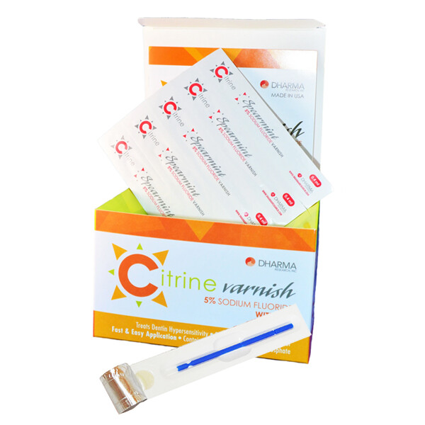 Dharma 56-00200 Citrine Fluoride Dental Varnish Spearmint 50/Pk 0.4 mL