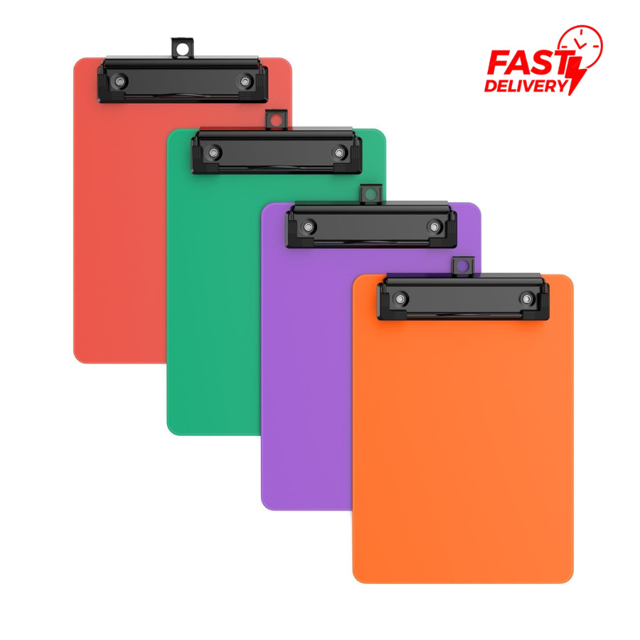 Zoenley 4 Pack Mini Clipboard 5×7″ Low Profile Clip School Office
