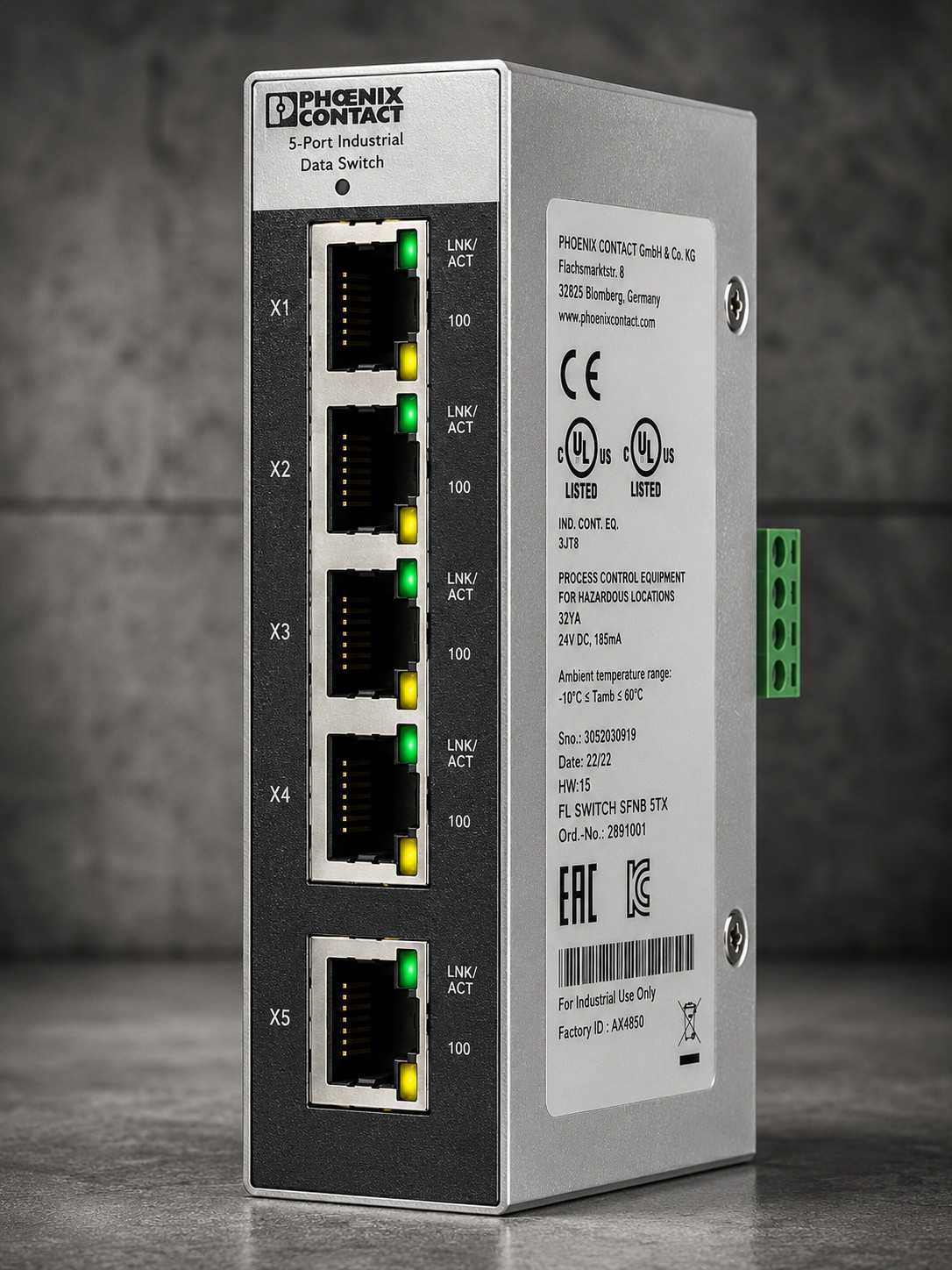 Phoenix Contact 2891001 Industrial Ethernet Switch – FL SWITCH SFNB 5TX