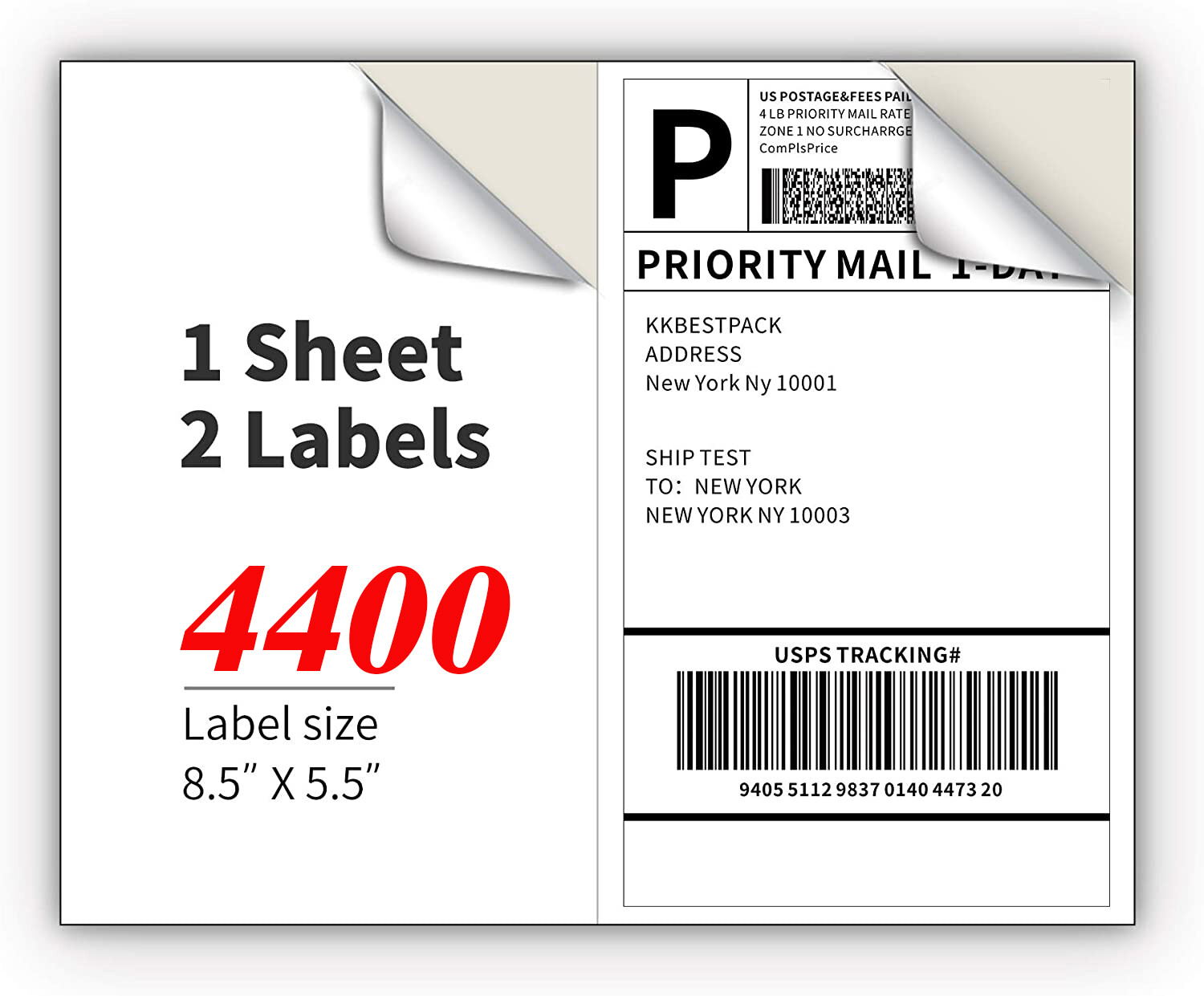 8.5″X 5.5″ Premium Labels Self Adhesive Shipping Labels Half Sheet for Laser US