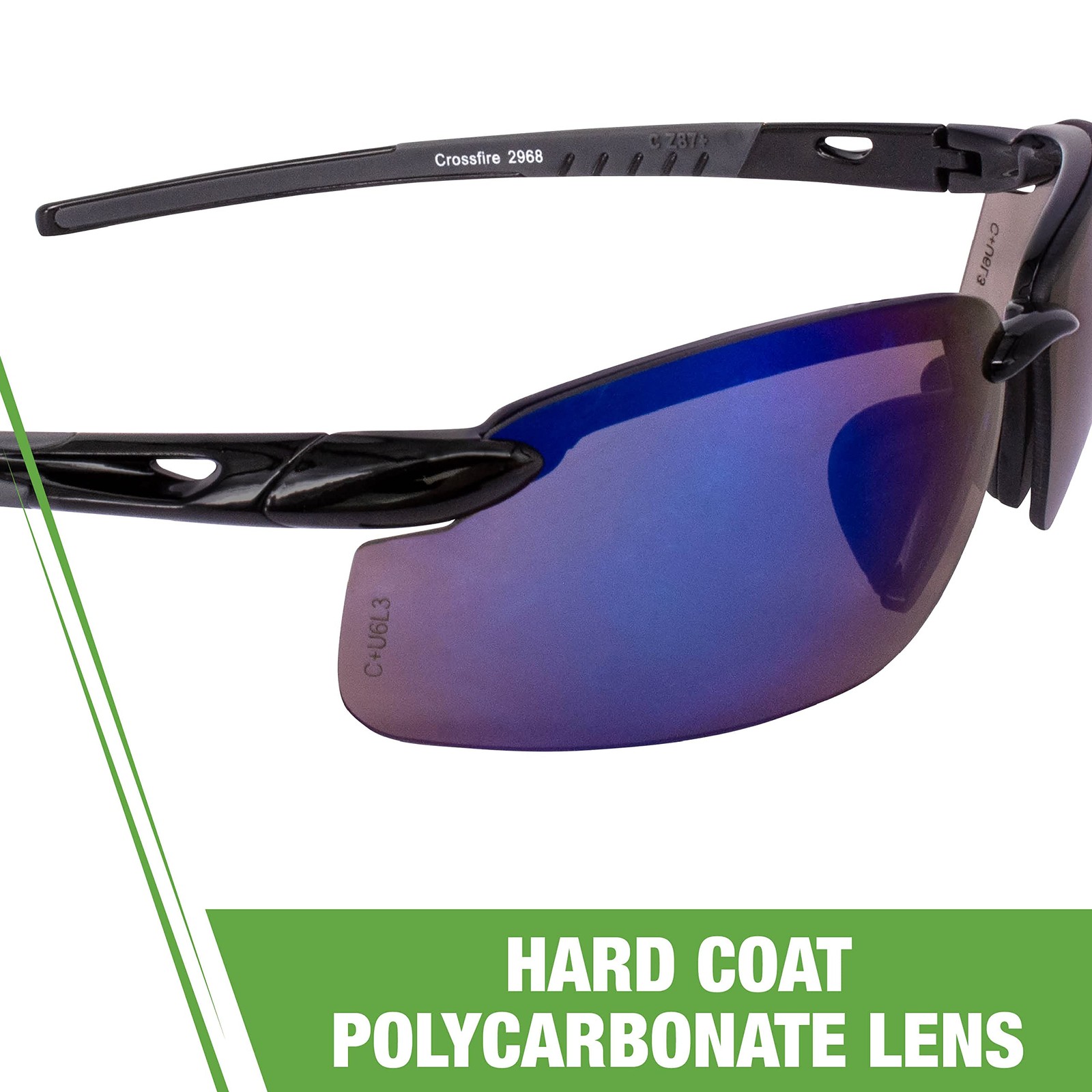 Crossfire 2968 Safety Glasses, Multicolor One Size, Blue Mirror Lens