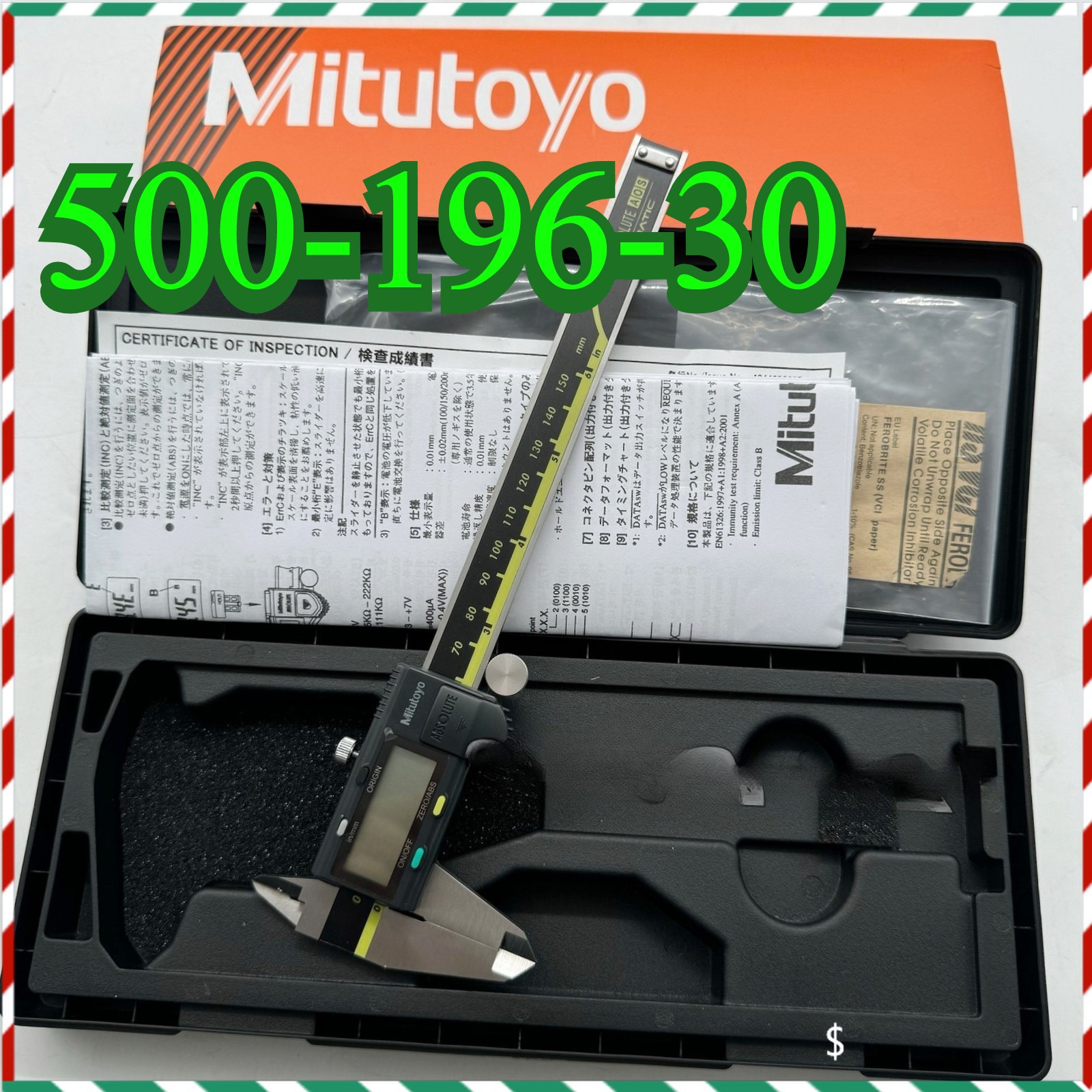 Mitutoyo Japan 500-196-30 150mm/0-6 Absolute Digital Digimatic Vernier Caliper