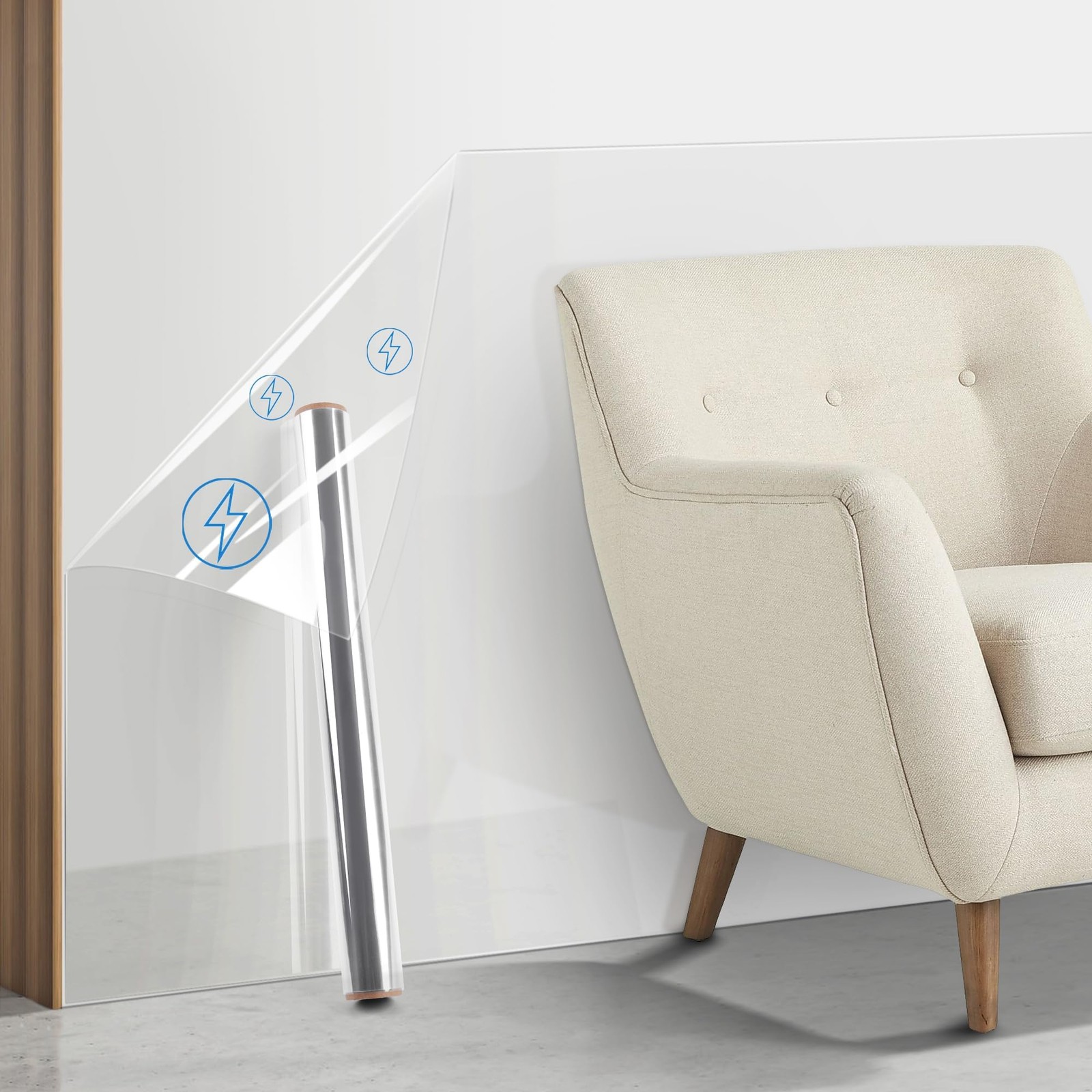 Electrostatic Wall Protector, Clear Transparent Static Cling, Removable Paper…