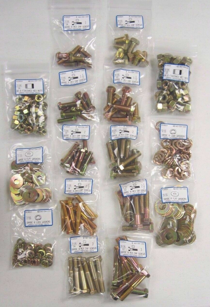 Assortment Grade 8 NC Add On Kit For 1496 Kit 7/16 & 9/16 Up To 6″ Long