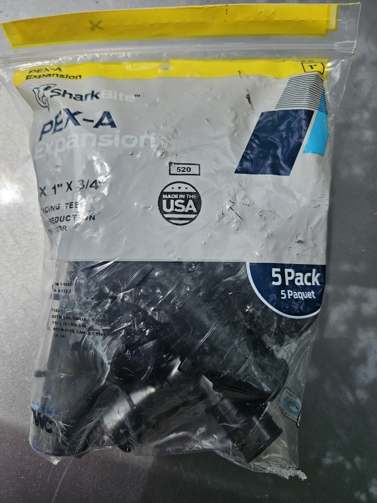 Sharkbite 1 in x 1 in x 3/4 in PEX-A Poly Expansion Reducing Tee Fitting (5-Pk)