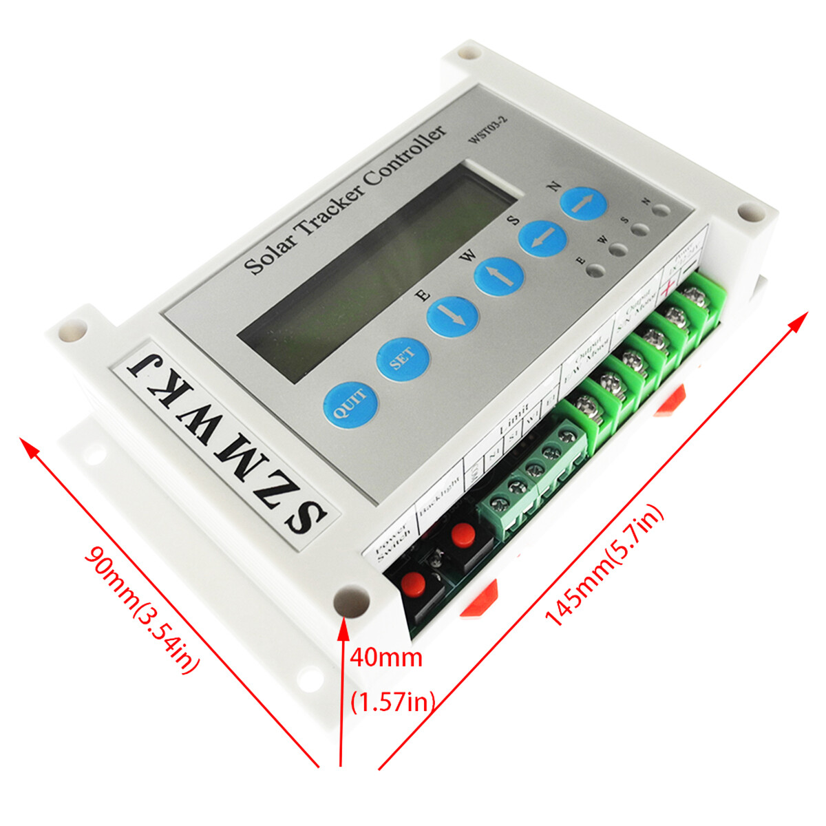 Dual Axis Solar Panel Tracker Controller W/6000N Linear Actuator Anemometer Kit