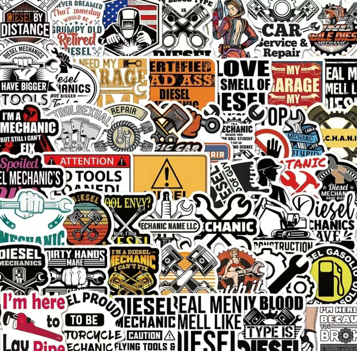 20 Mechanic Stickers Tools Toolbox Car Vehicle Driver Men Funny Meme Lot Bomb