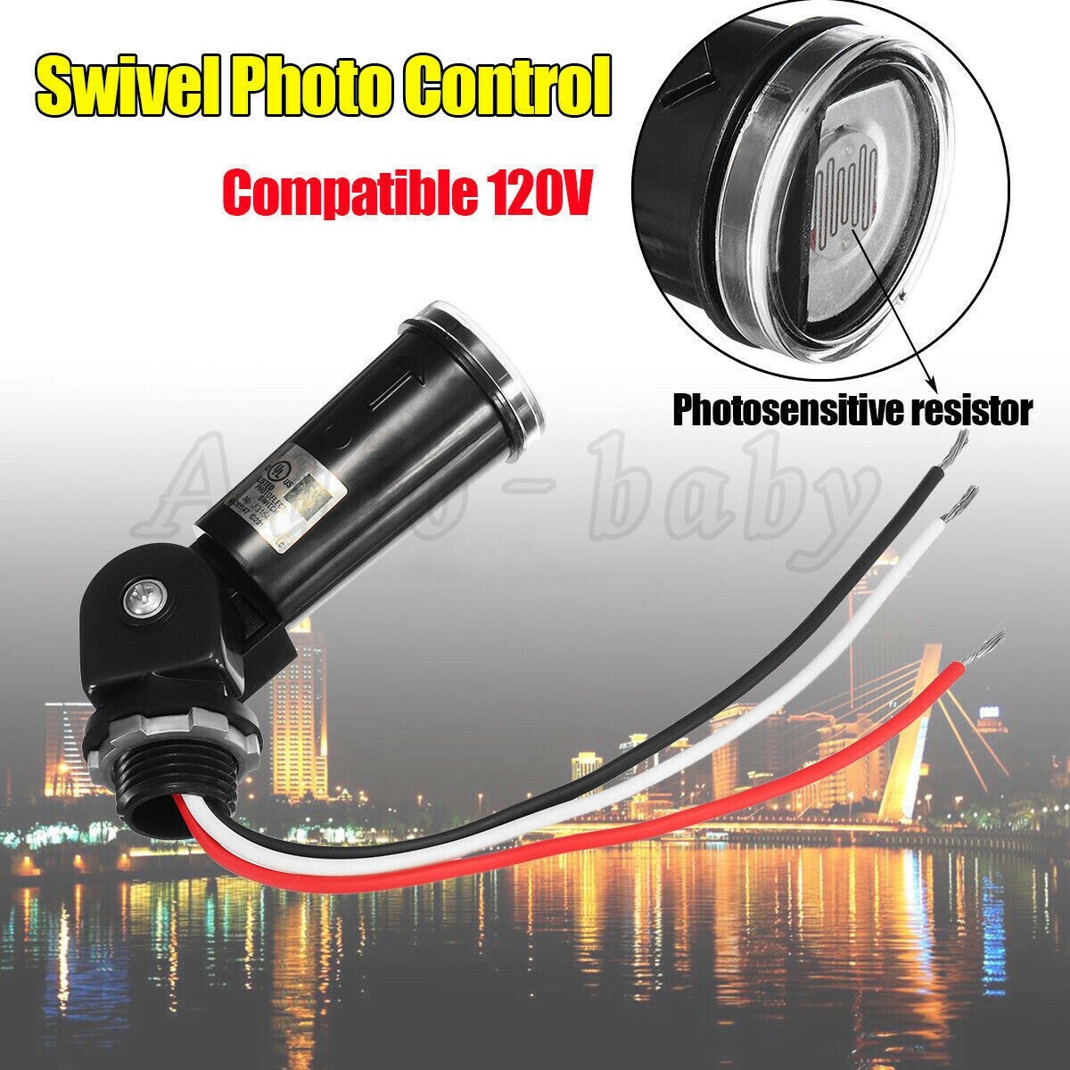 US LED 120V Dusk – Dawn Outdoor Swivel Photo Cell Light Control Photocell Sensor