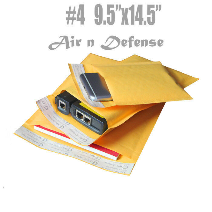 #4 9.5×14.5 Kraft Bubble Padded Envelopes Mailer Yellow Shipping Bag AirnDefense