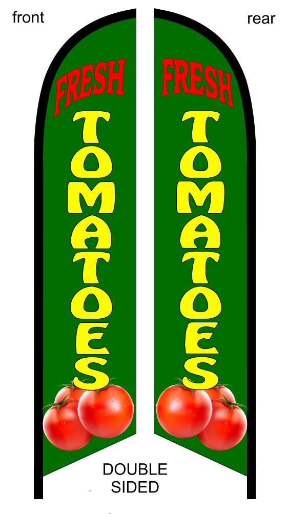 FRESH TOMATOES DOUBLE SIDED PREMIUM QUALITY Feather Swooper Flutter Flag banner