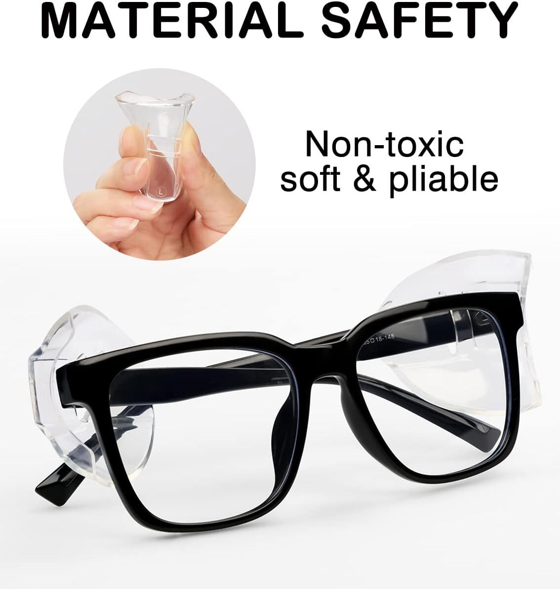 1~200 Pairs Side Shields For Eye Glasses Slip On Safety Glasses Shield Universal