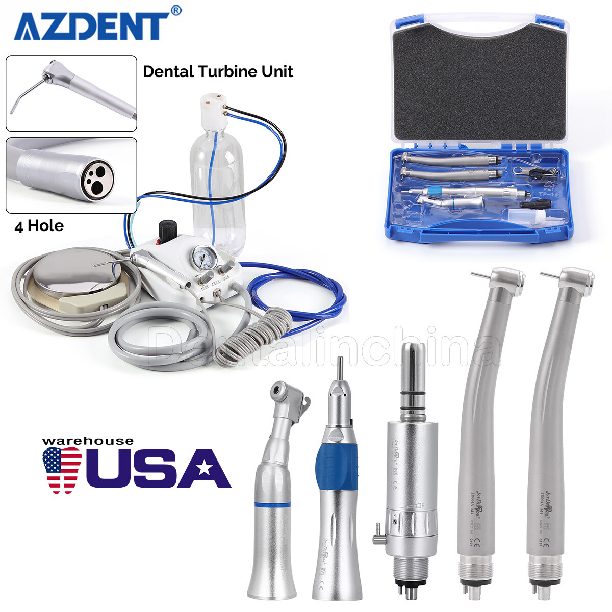 Dental NSK Style High & Low Speed Handpiece Kit 4 Hole/Dental Turbine Unit 4Hole
