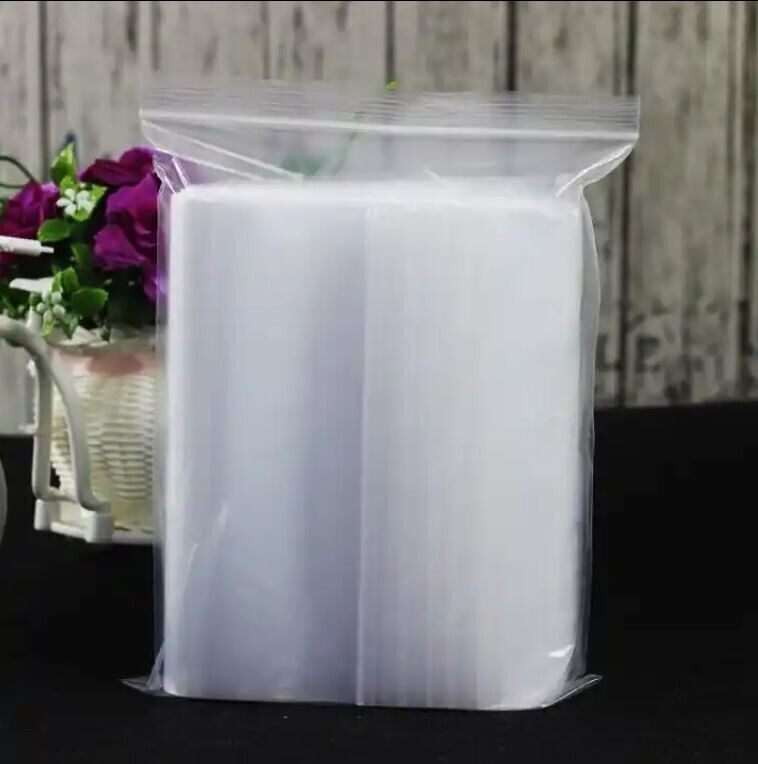 100 Pack 13×18 Inch Clear Reclosable Zipper Bag Plastic Poly Zip Lock Bags 2Mil