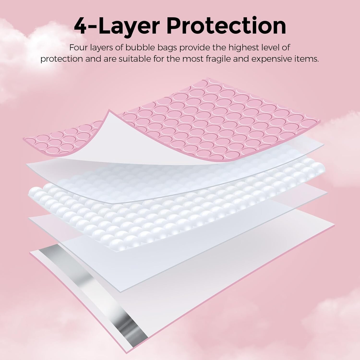 Large Bubble Mailers 10.5×16 250pc Padded Envelope 10.5×15 Poly Bubble Bags Pink