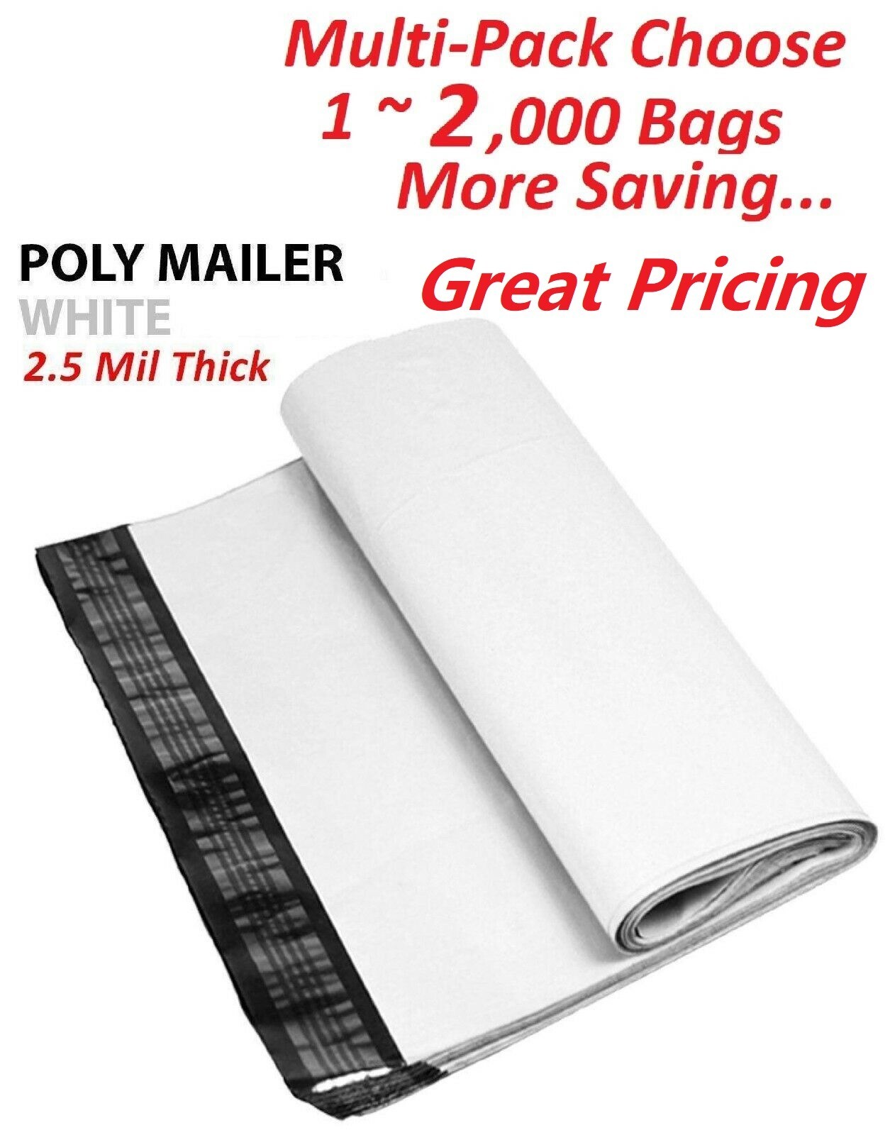 1~50~100~200~500~1000 14.5×19 Poly Mailers Shipping Envelopes Self Sealing Bags