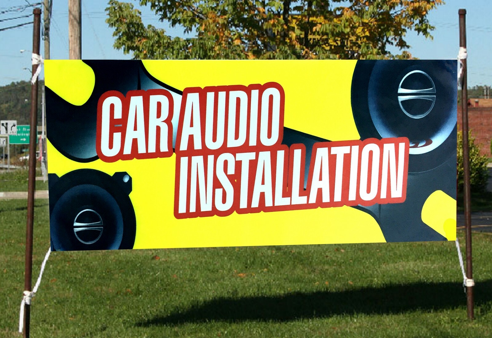 «Car Audio Installation» Business Advertising Banner Sign Size 18″x 48 & 24x 72″
