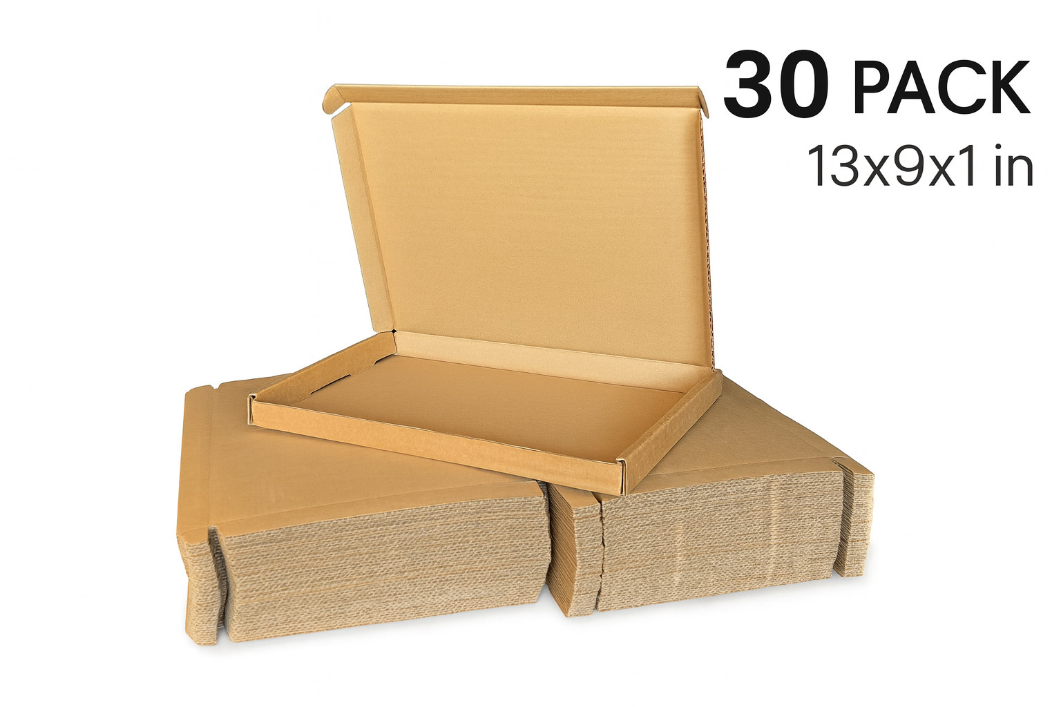 30 Pack Corrugated Cardboard Mailer Boxes (13 x 9 x 1 inches)