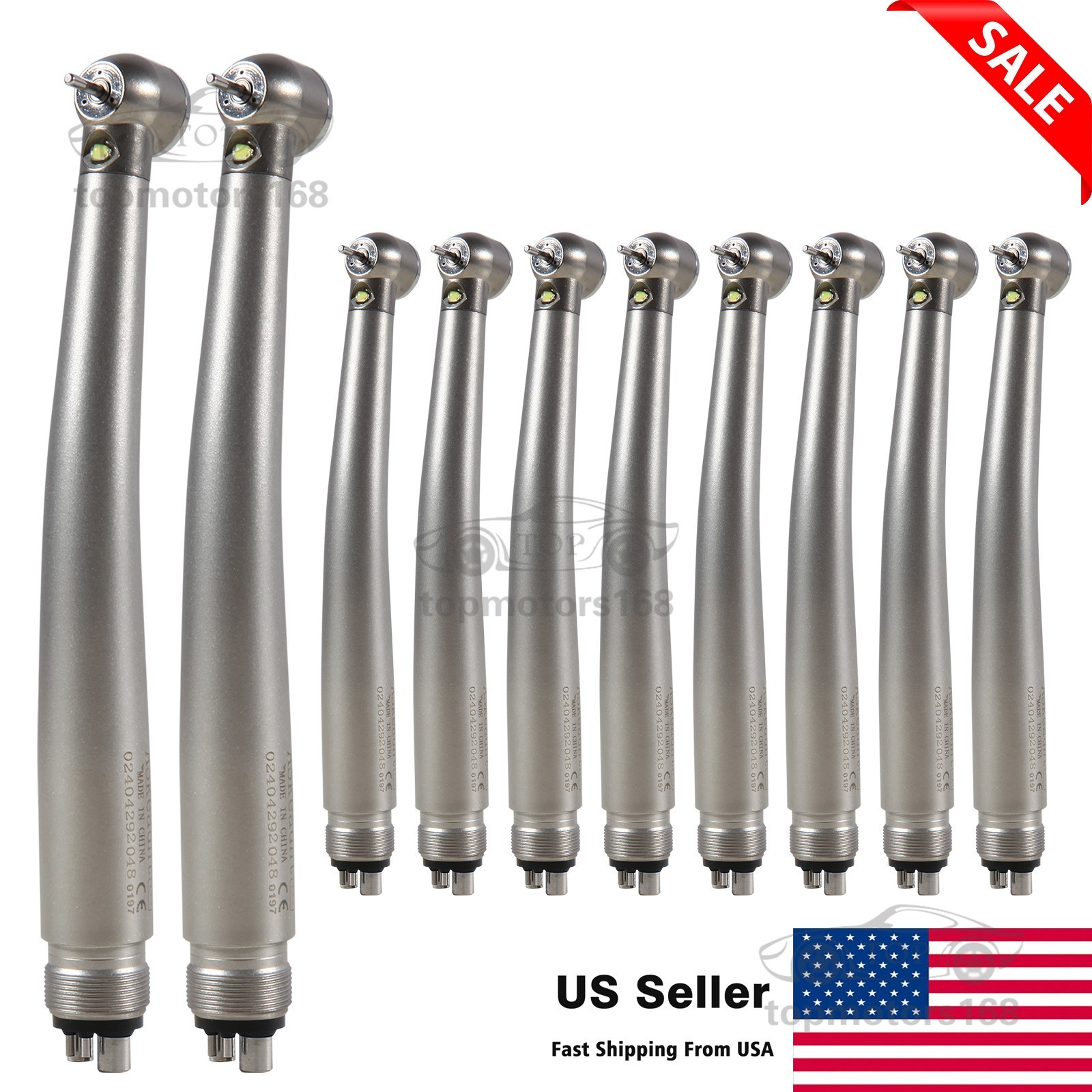 10 PACKS Dental High Speed E generator LED Handpiece Air Turbine 4Hole