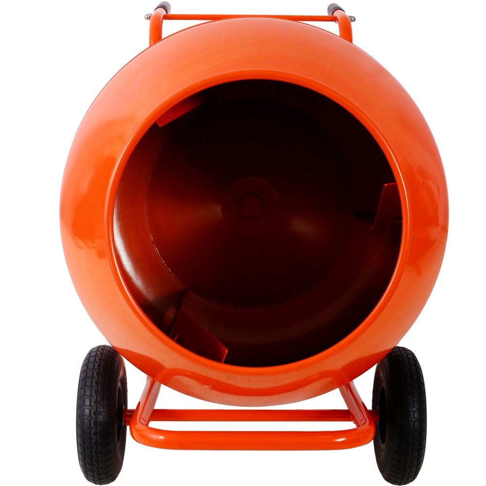 8 Cu Ft Portable Cement Mixer 115V 60Hz 3/4HP Motor 28in Drum 23 RPM Wheelbarrow