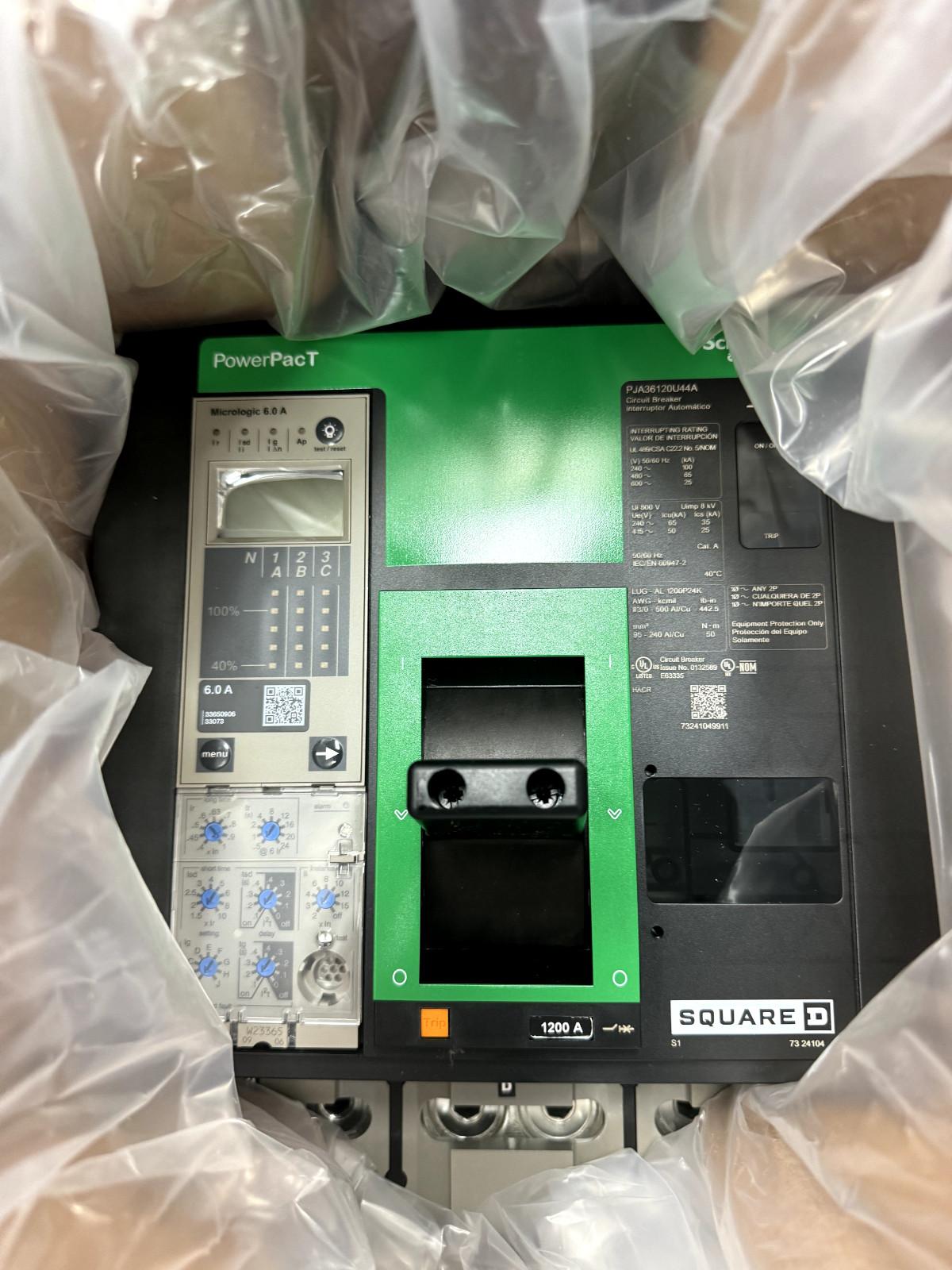 NEW IN BOX SQD PJA36120U44A (1200A-600V LSIG MICROLOGIC 6.0) *SHIPS SAME DAY UPS