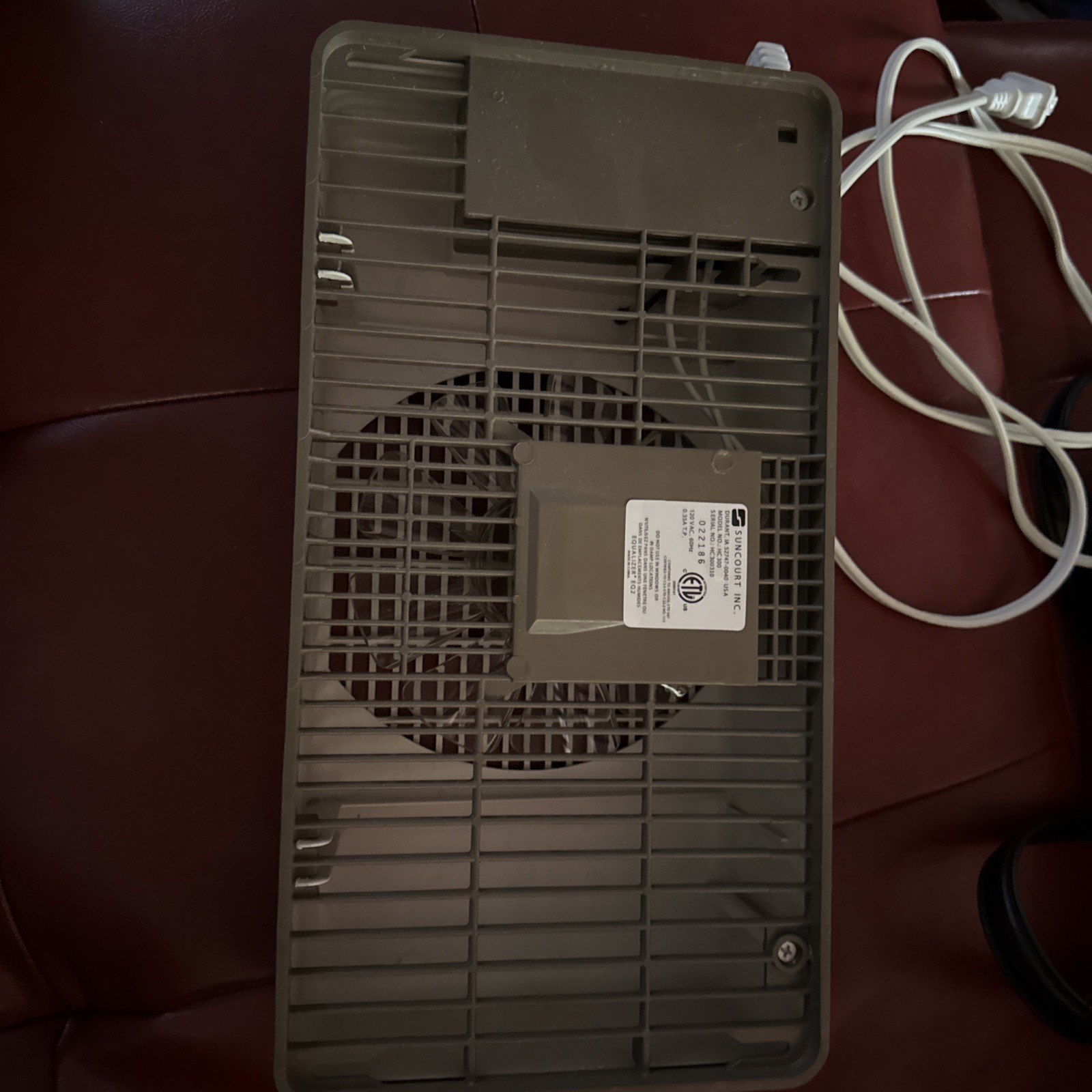 Suncourt Equalizer EQ2 Register Booster Fan White HC300 120V Corded Electric
