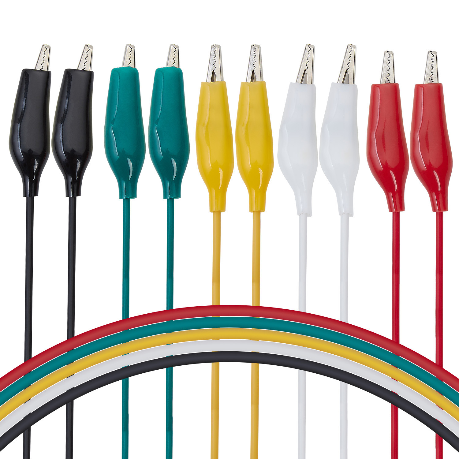 WGGE WG-026 50 Pieces and 5 Colors Test Lead Set & Alligator Clips (20.5 inches)