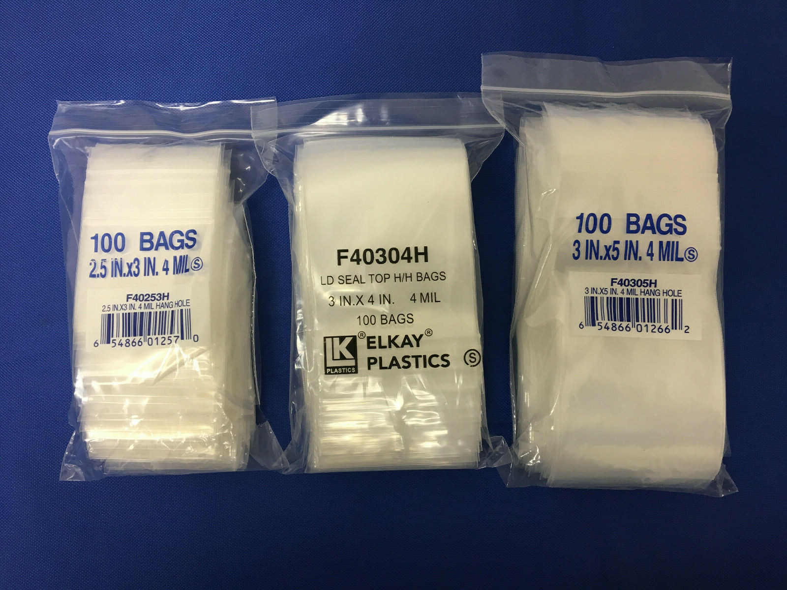 Elkay Plastics Seal Top ZipLock Reclosable Poly Jewelry Bags 4Mil With Hang Hole
