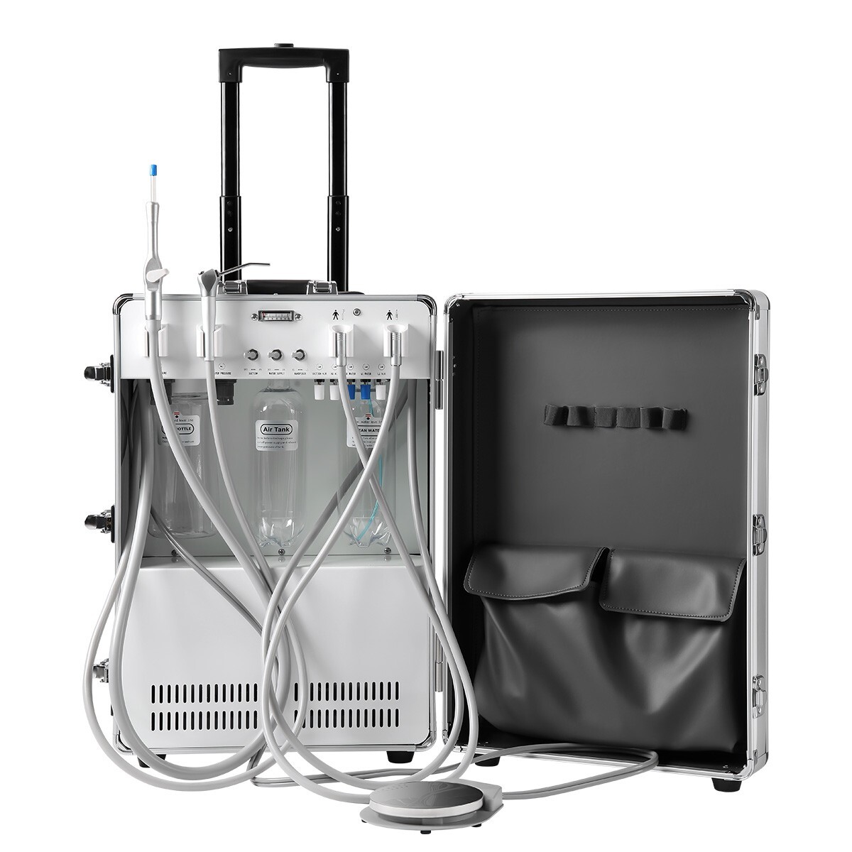 Portable Dental Mobile Delivery Unit System Cart Air Compressor Suction 4H FDA