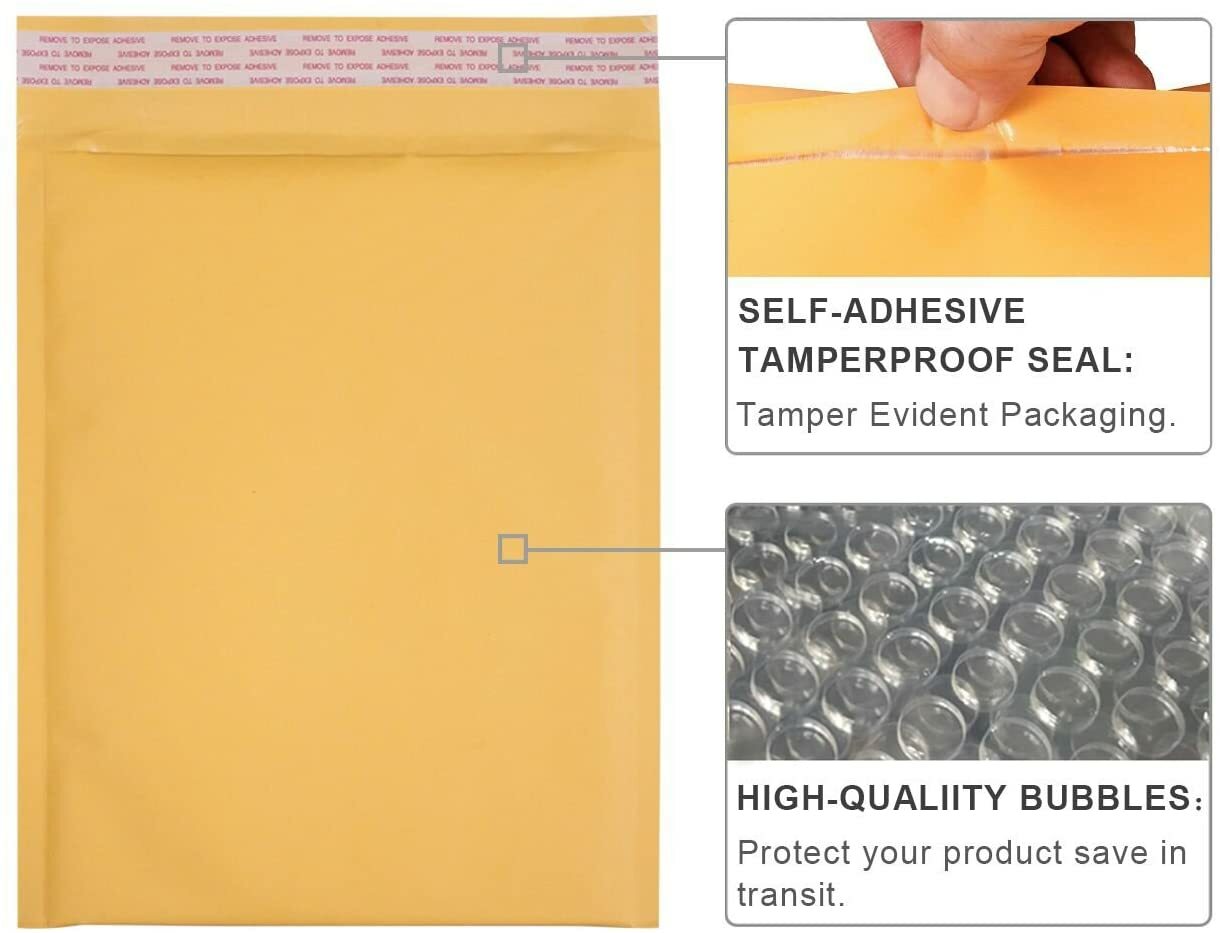 #000 4″x8″ (4″x7″ ) kraft Bubble Mailer Padded Envelope Shipping Bag 500, 1000