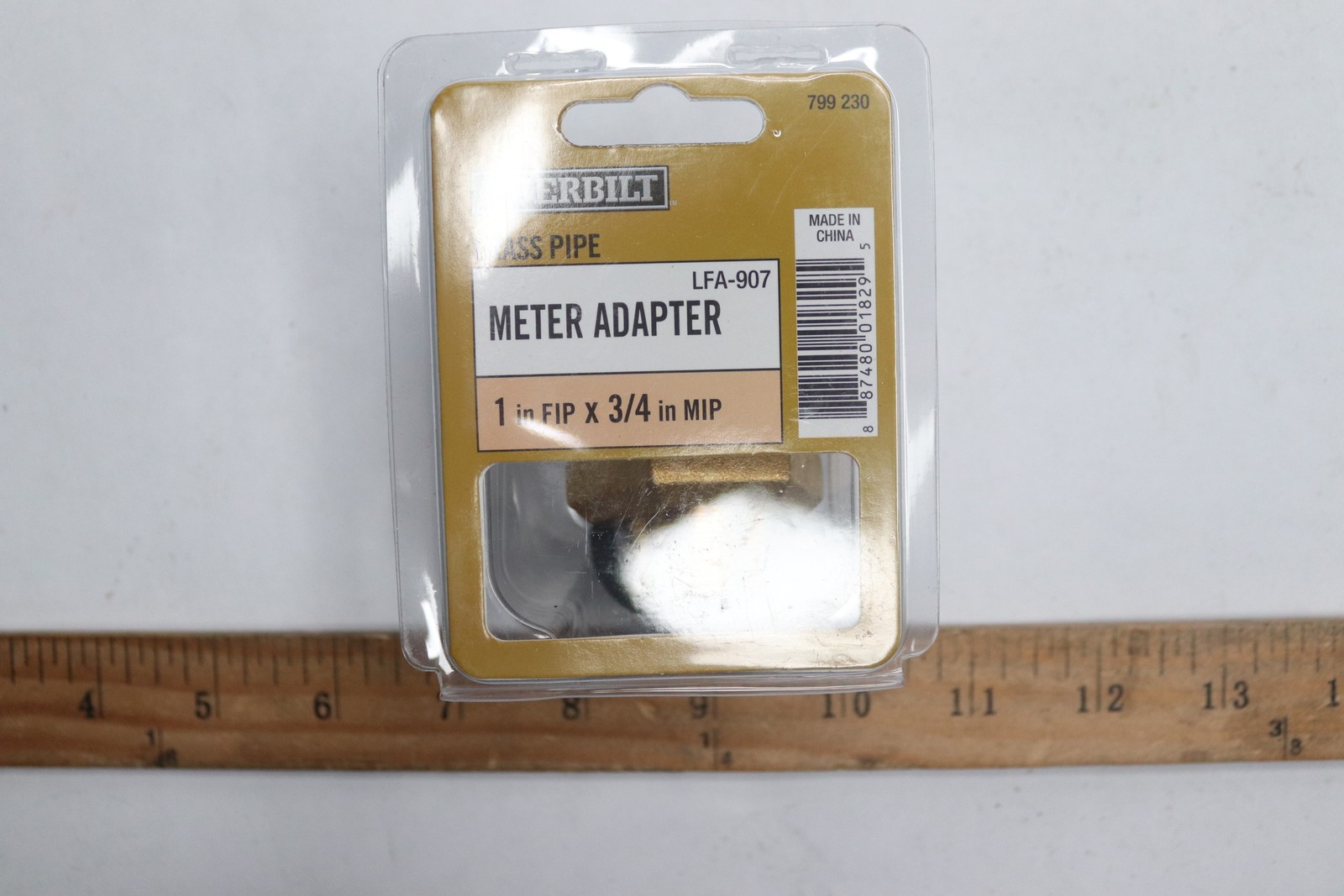 1 in. FIP x 3/4 in. MIP Brass Meter Spud Fitting
