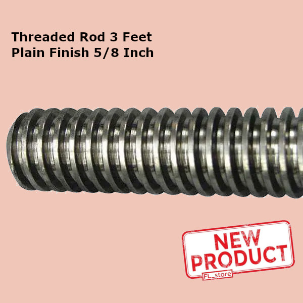Threaded Rod 3 Feet Plain Finish Low Carbon Steel Acme 5/8-8 Inch Right Hand NEW