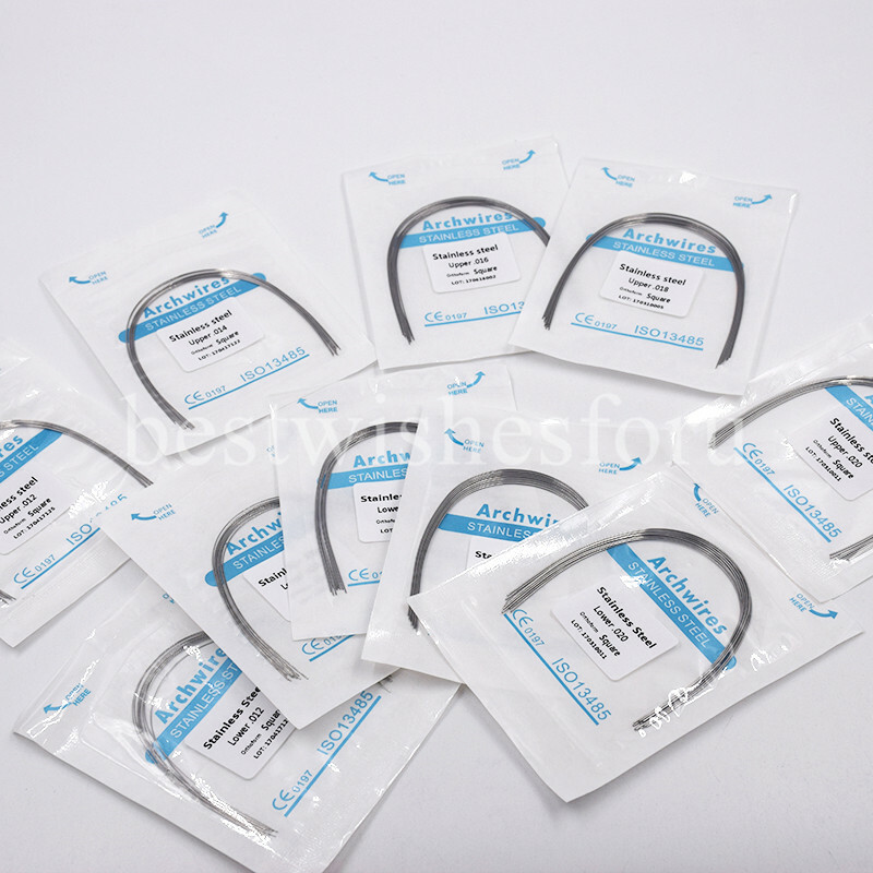 Dental Orthodontic Stainless Steel 12/14/16/18/20 Size Round Arch Wires Square