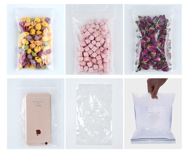 Clear Reclosable Seal Bag Plastic Poly Zipper Bags Zipper W/Hang Hole 4Mil THICK