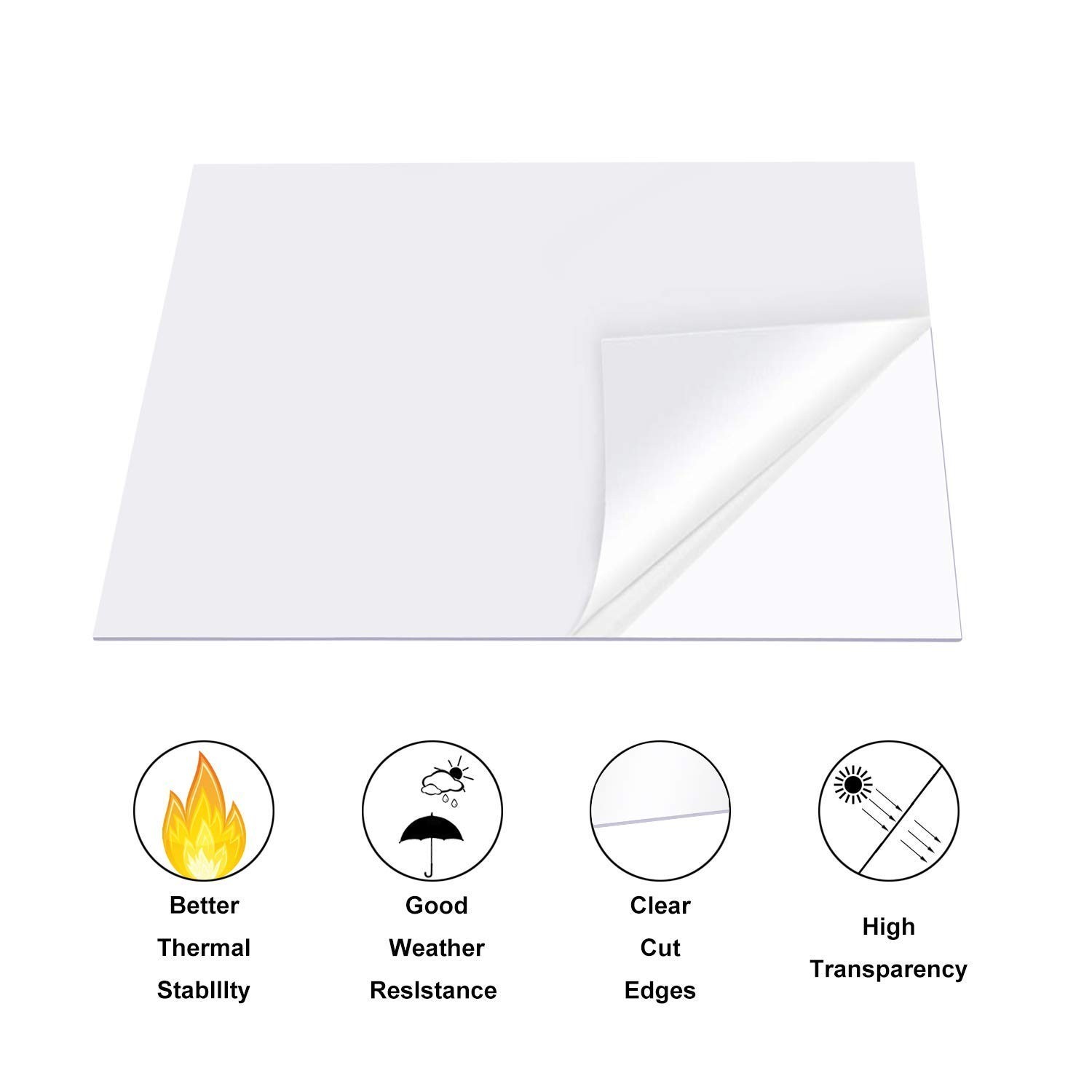 High Clarity 8″ x 12″ Plexiglass Sheets – UV & Weather Resistant for Crafts