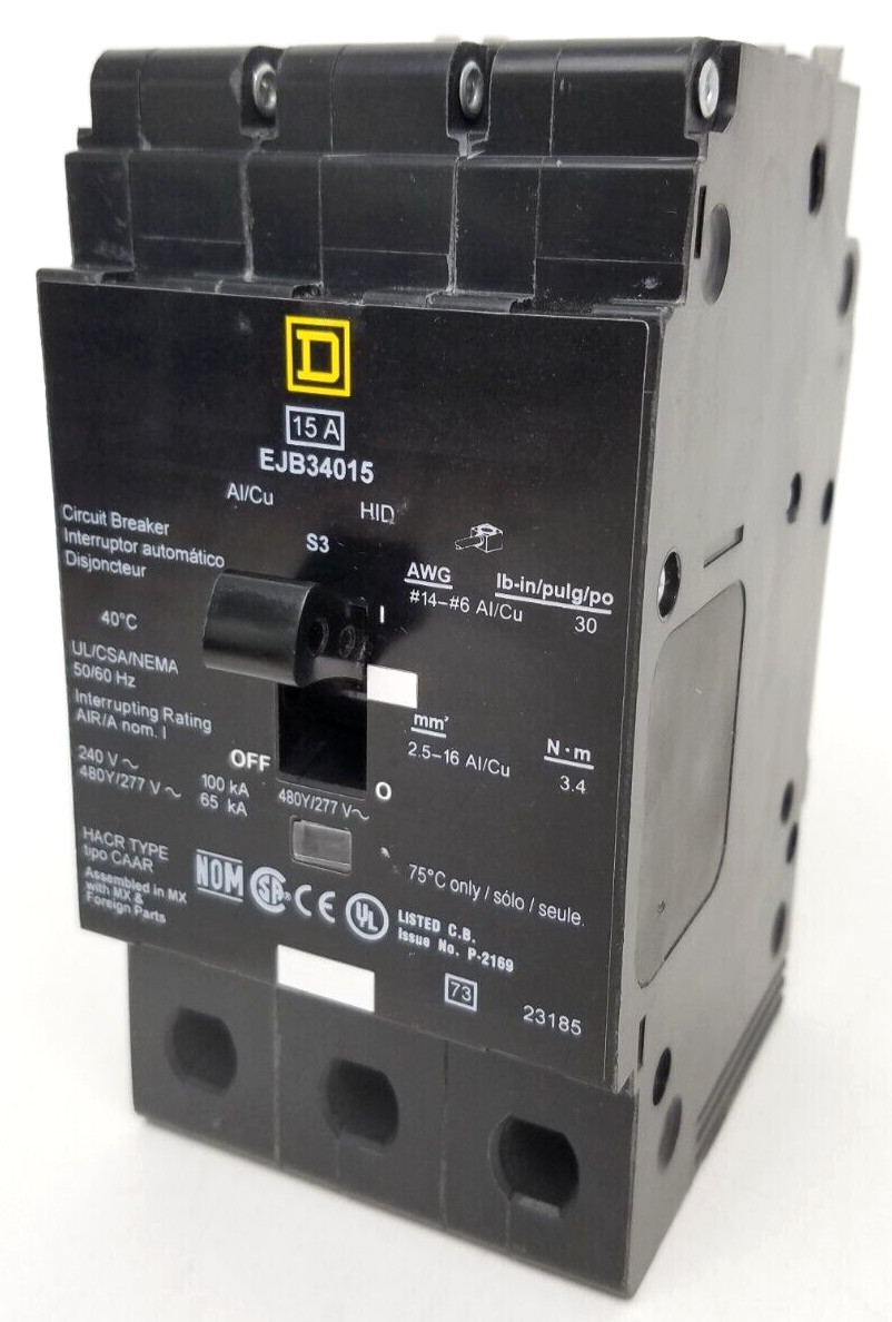 EJB34015 Square D 15 Amp Circuit Breaker 480V *NEXT DAY OPTION* NEW TAKEOUT